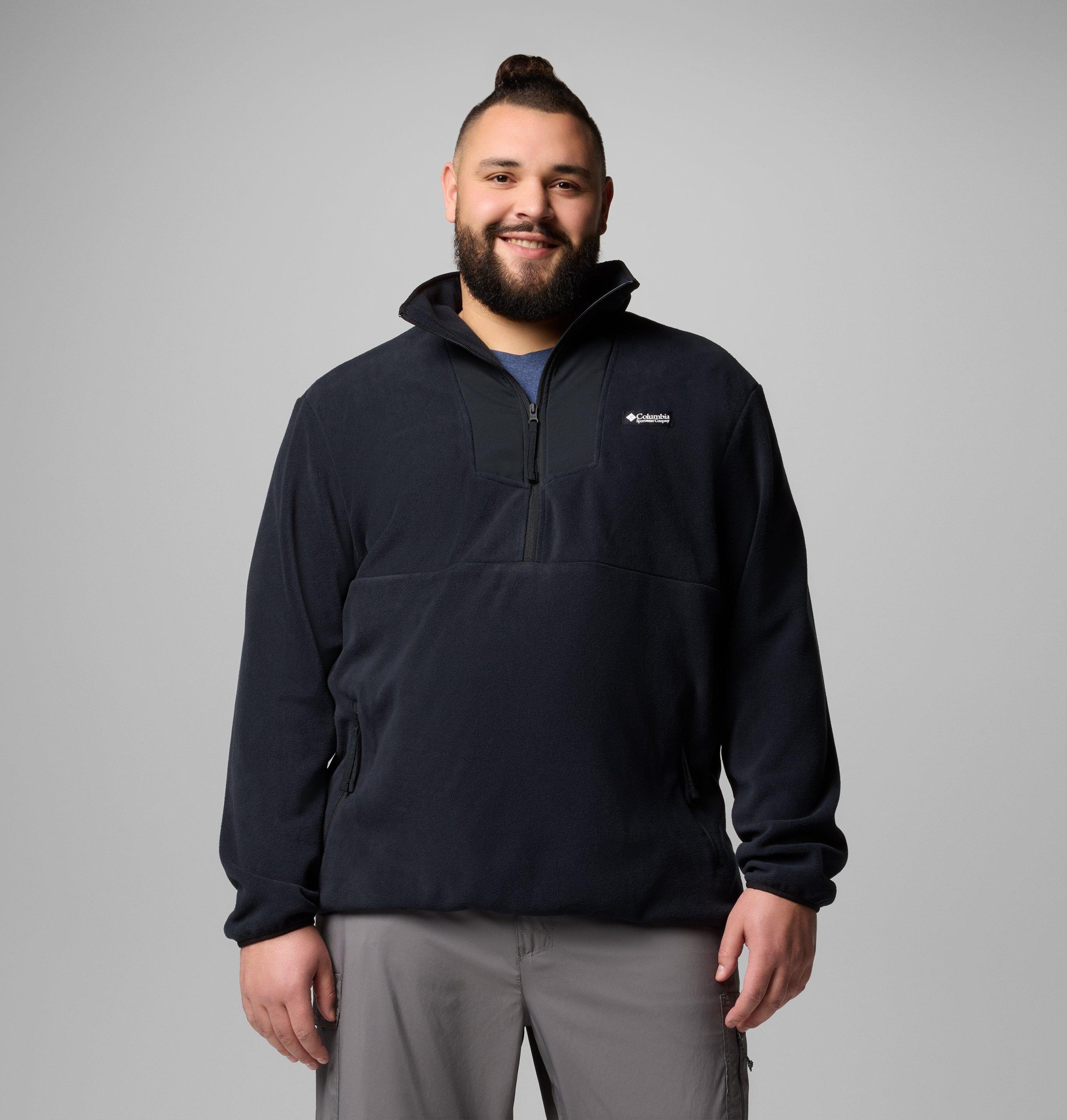 herre sequoia grove fleece med halv glidelås – stor