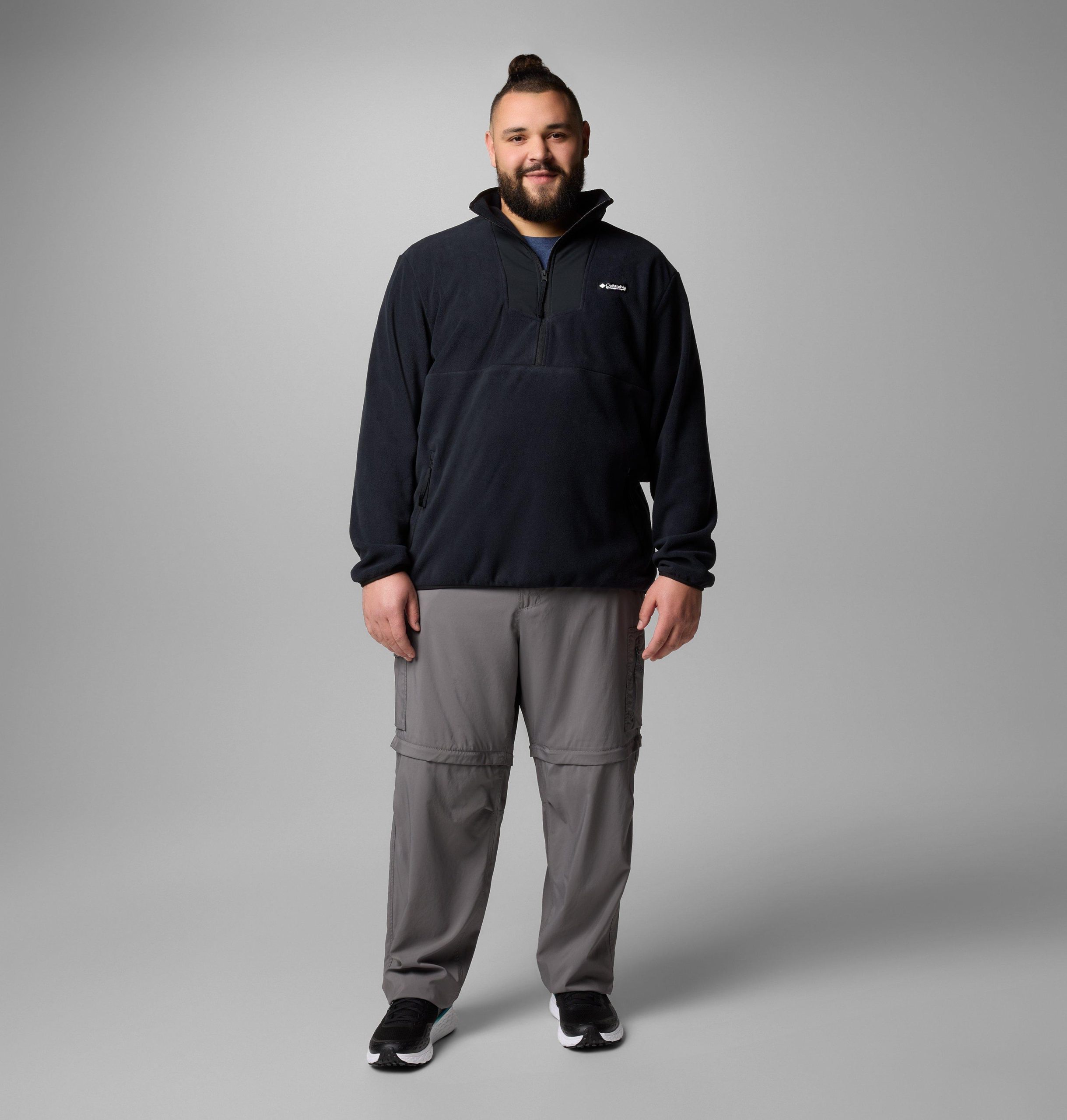herre sequoia grove fleece med halv glidelås – stor