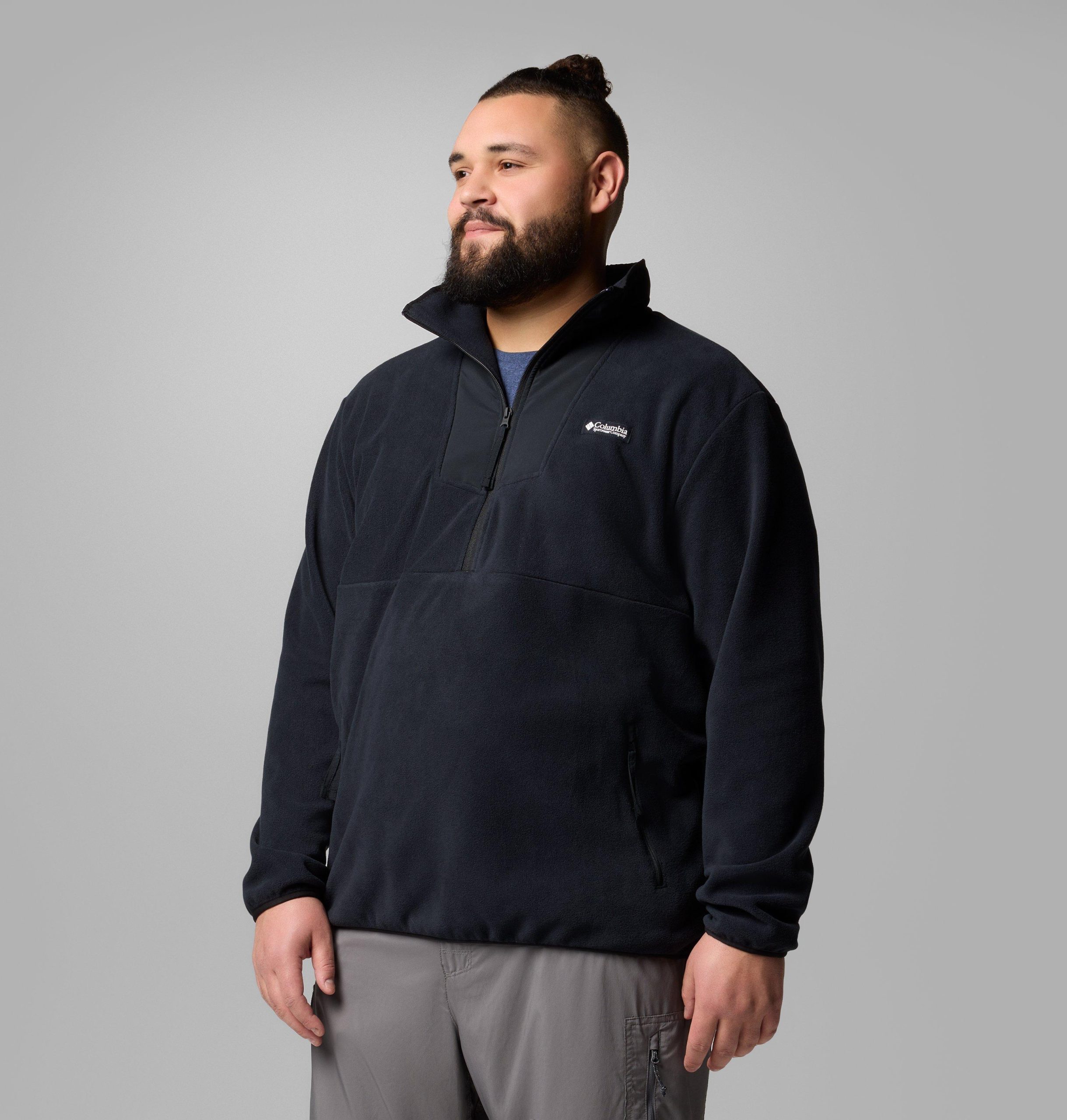 herre sequoia grove fleece med halv glidelås – stor