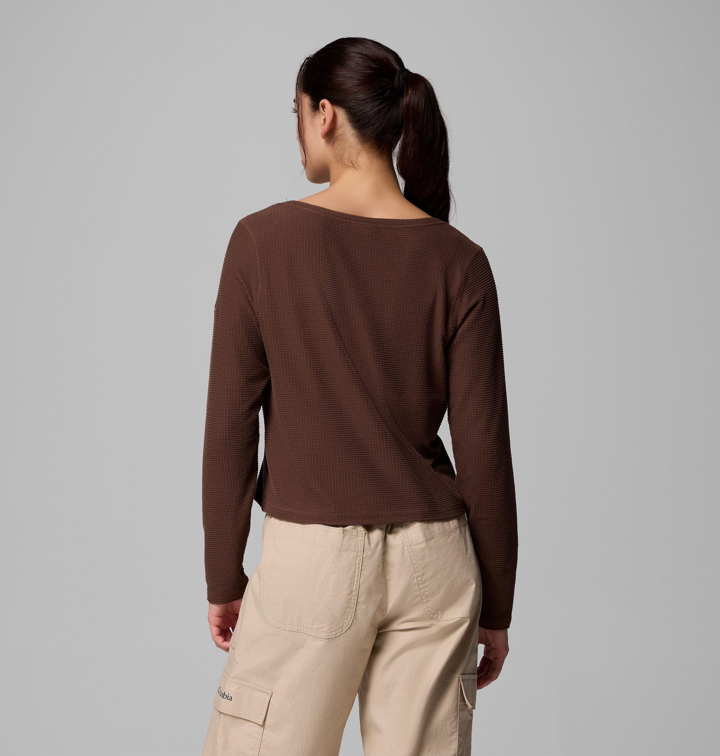 dame brea falls grid henley langermet skjorte