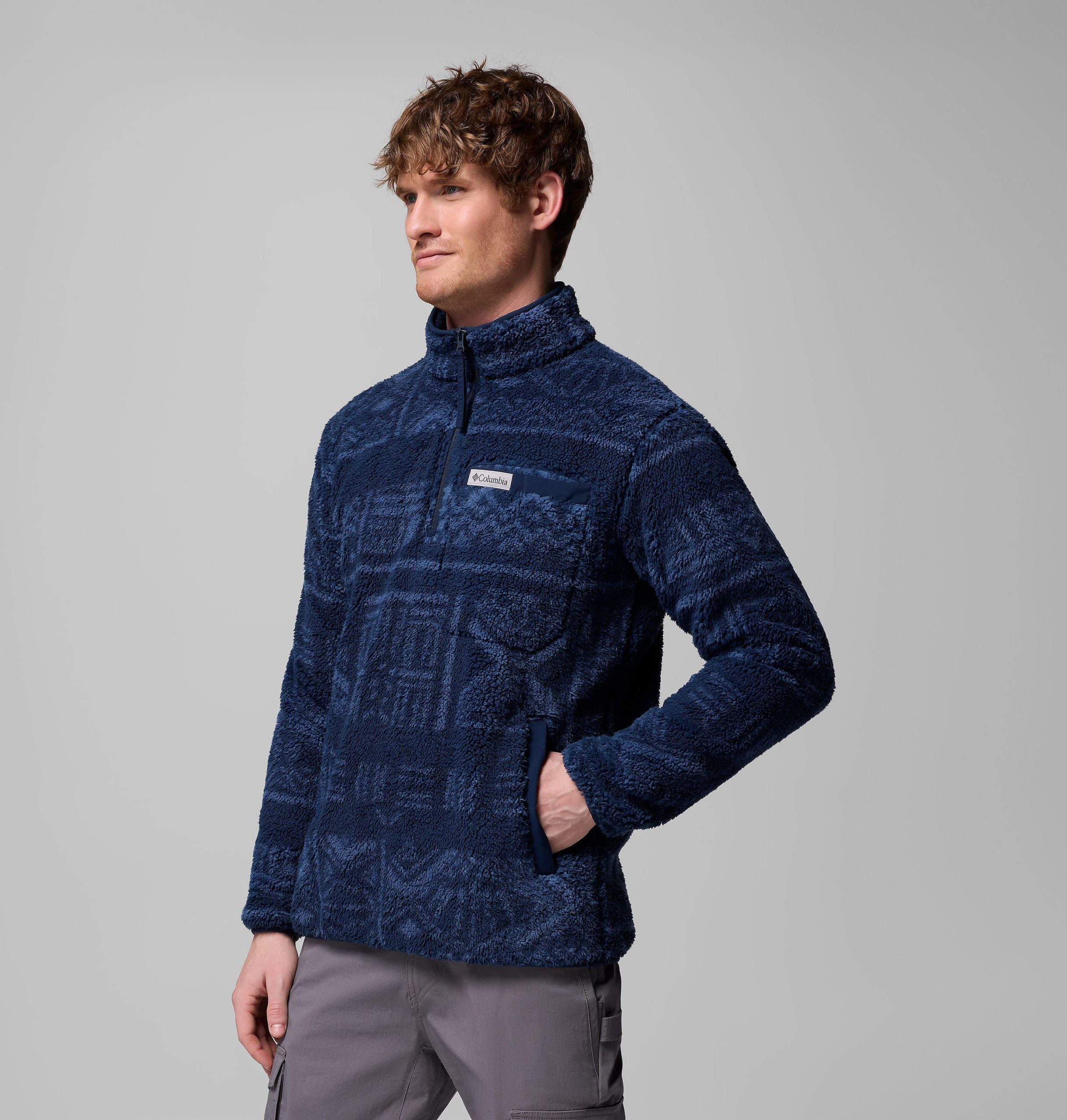 herre rugged ridge høypilet halv glidelåsjakke