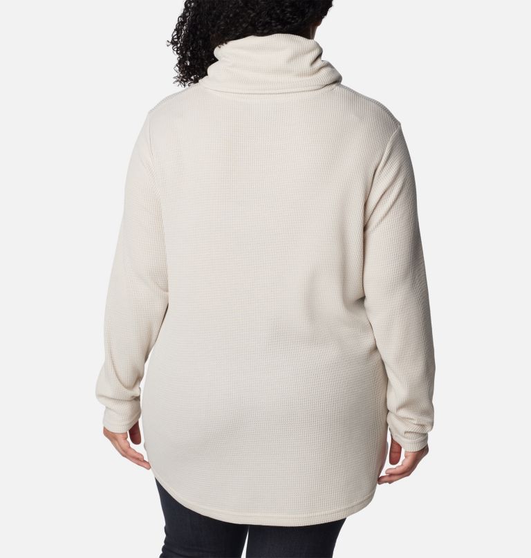 dame holly hideaway vaffelpullover med krage – pluss størrelse