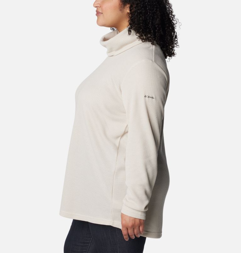 dame holly hideaway vaffelpullover med krage – pluss størrelse