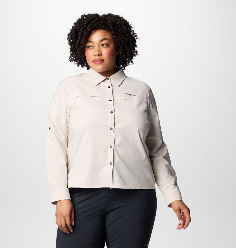 dame summit valley vevd langermet skjorte – plus size