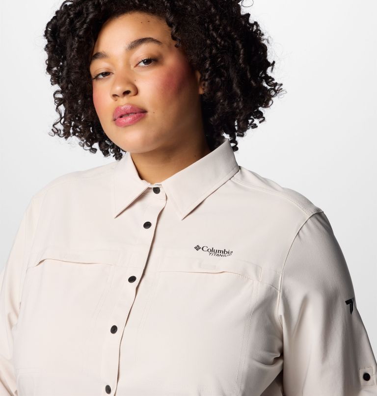 dame summit valley vevd langermet skjorte – plus size