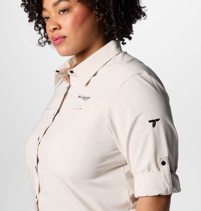 dame summit valley vevd langermet skjorte – plus size