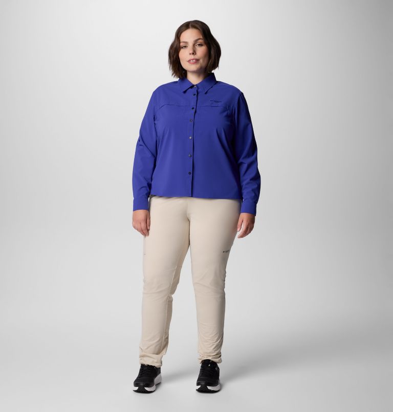 dame summit valley vevd langermet skjorte – plus size