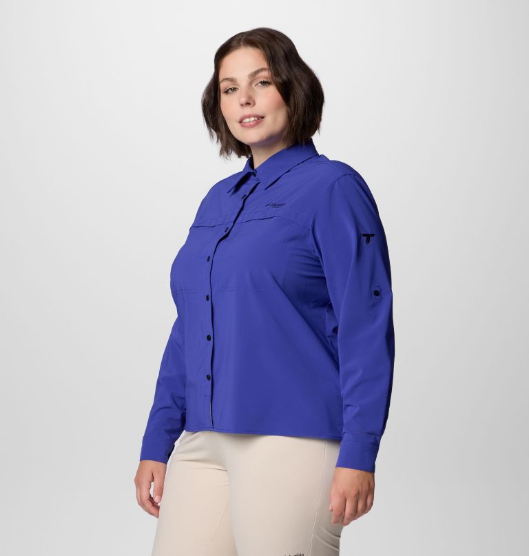 dame summit valley vevd langermet skjorte – plus size