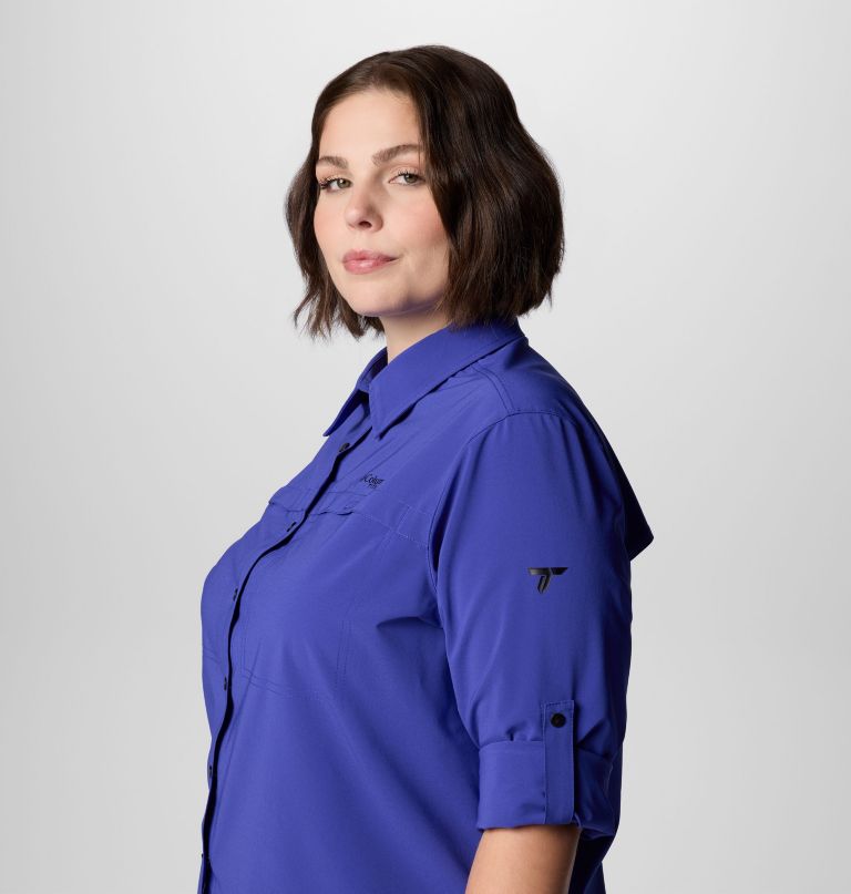 dame summit valley vevd langermet skjorte – plus size