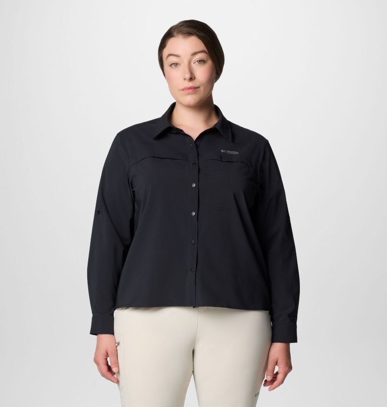 dame summit valley vevd langermet skjorte – plus size