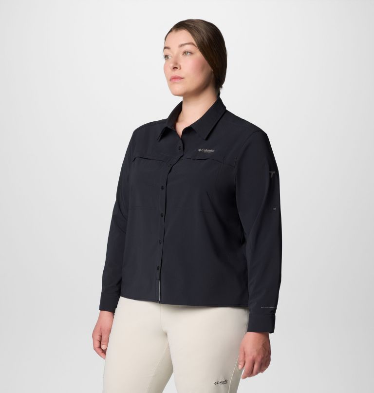 dame summit valley vevd langermet skjorte – plus size