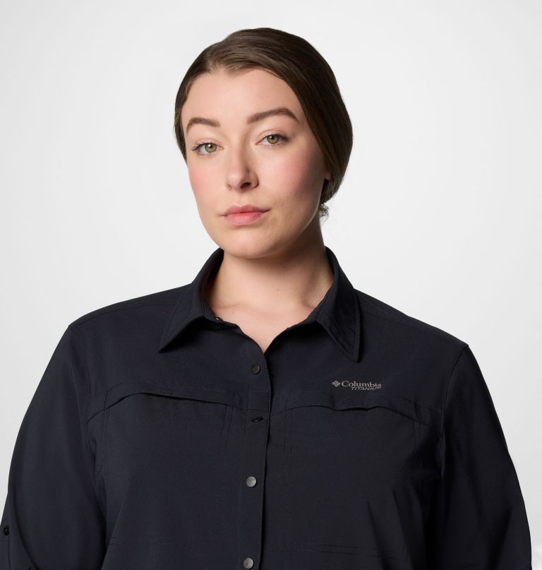 dame summit valley vevd langermet skjorte – plus size
