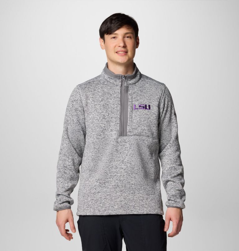 herre college genser weather fleece half zip genser – lsu