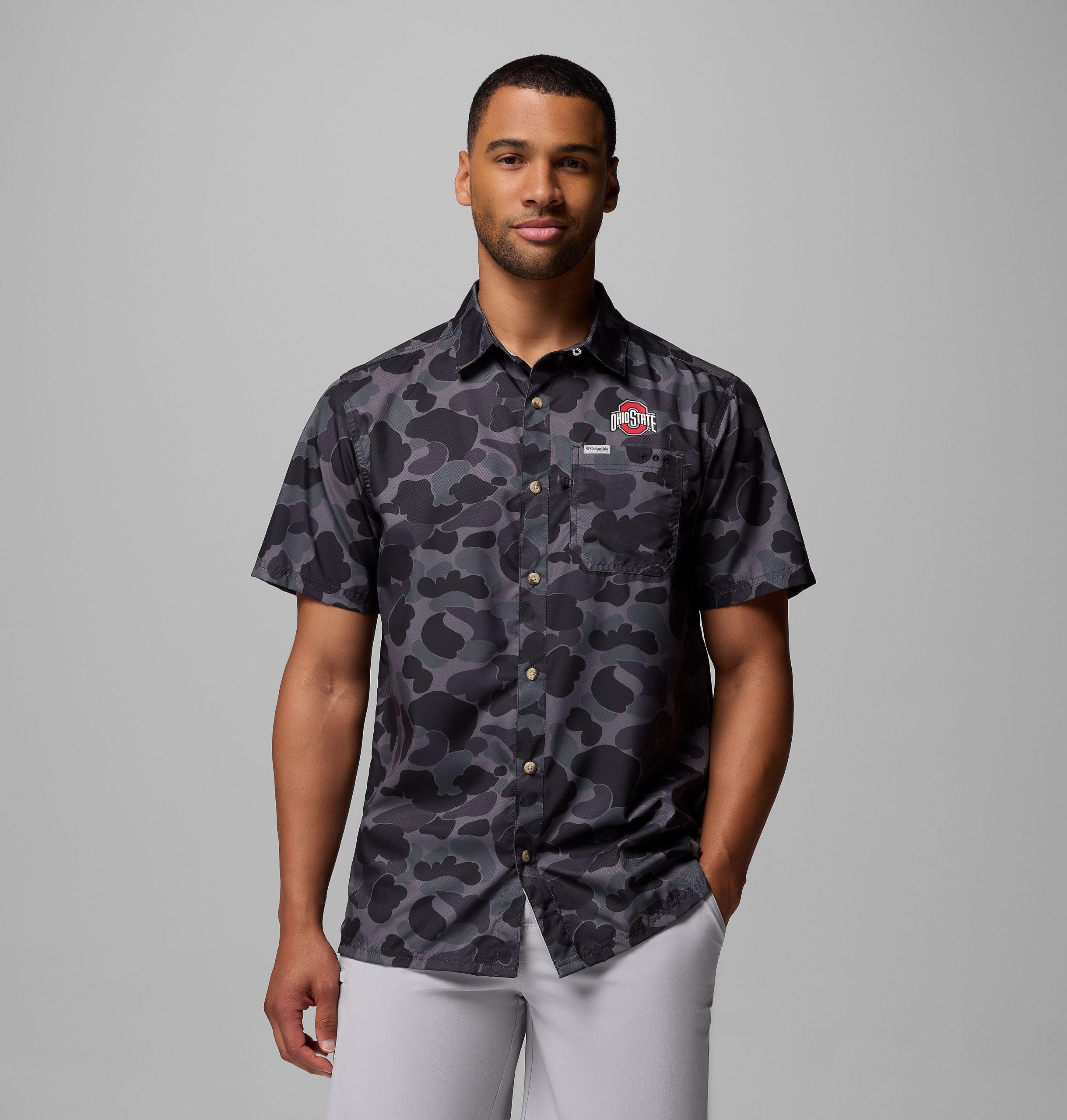 herre collegiate pfg super slack tide-skjorte – ohio state
