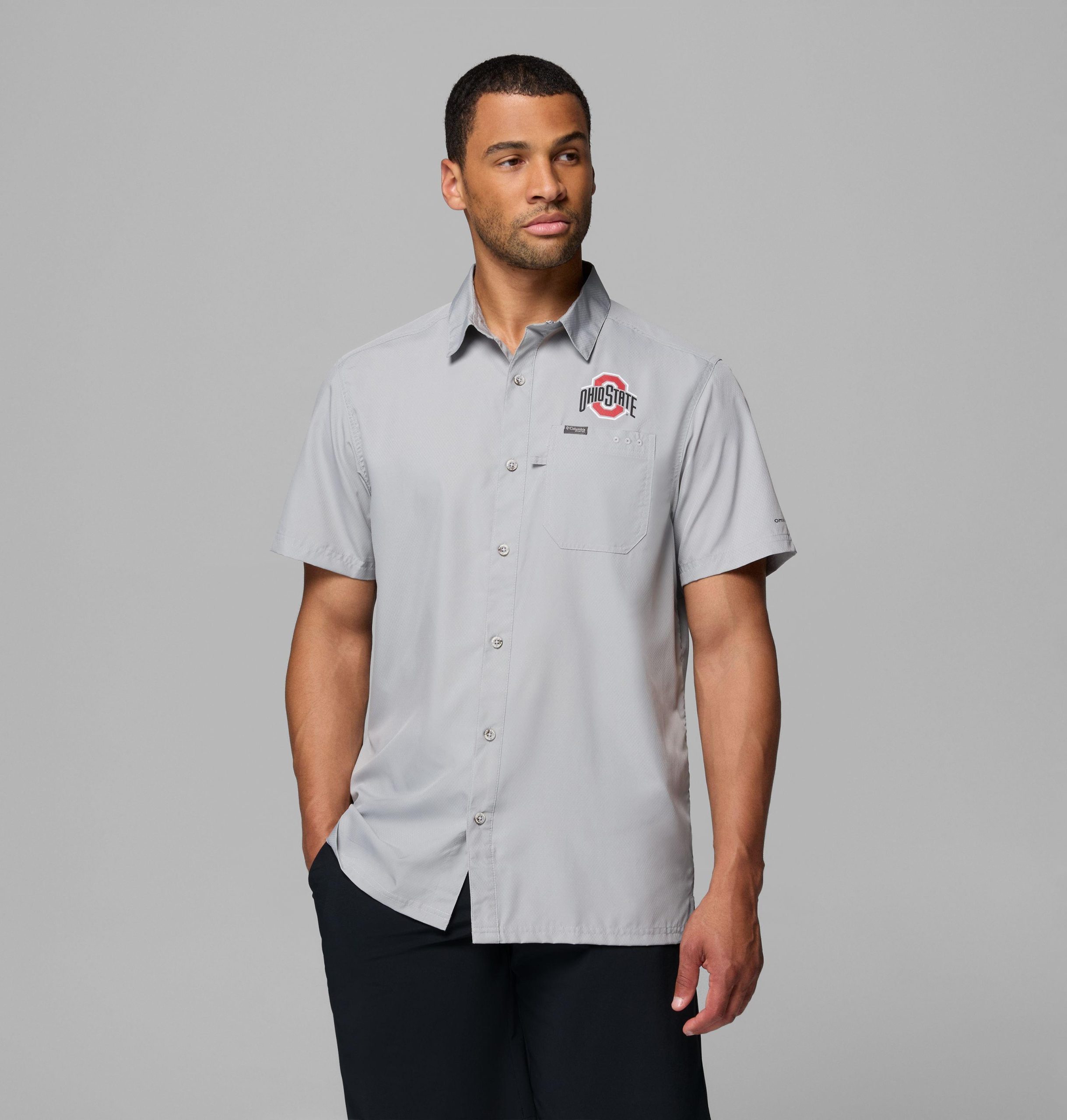 herre collegiate pfg slack tide camp-skjorte – ohio state