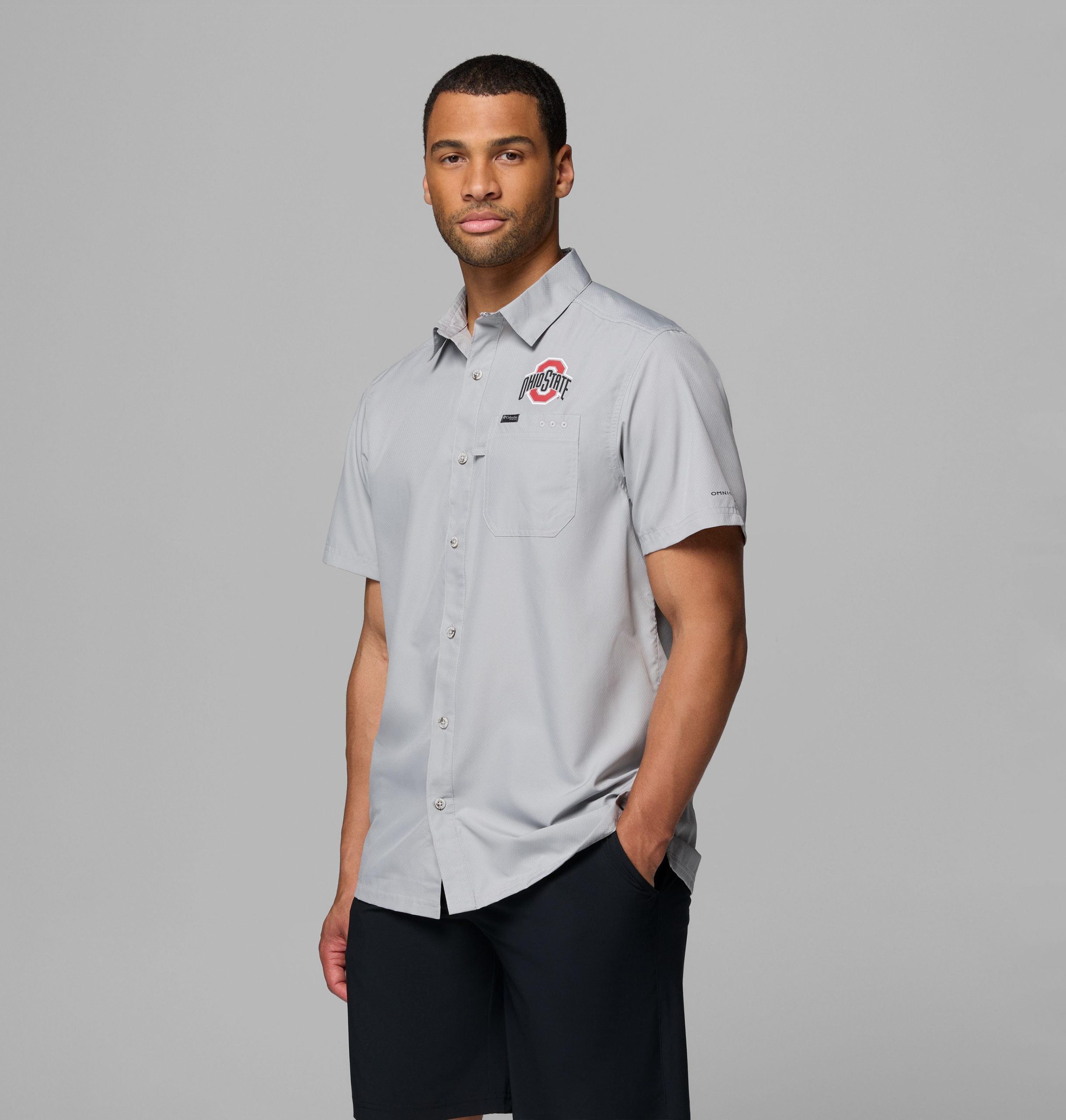 herre collegiate pfg slack tide camp-skjorte – ohio state