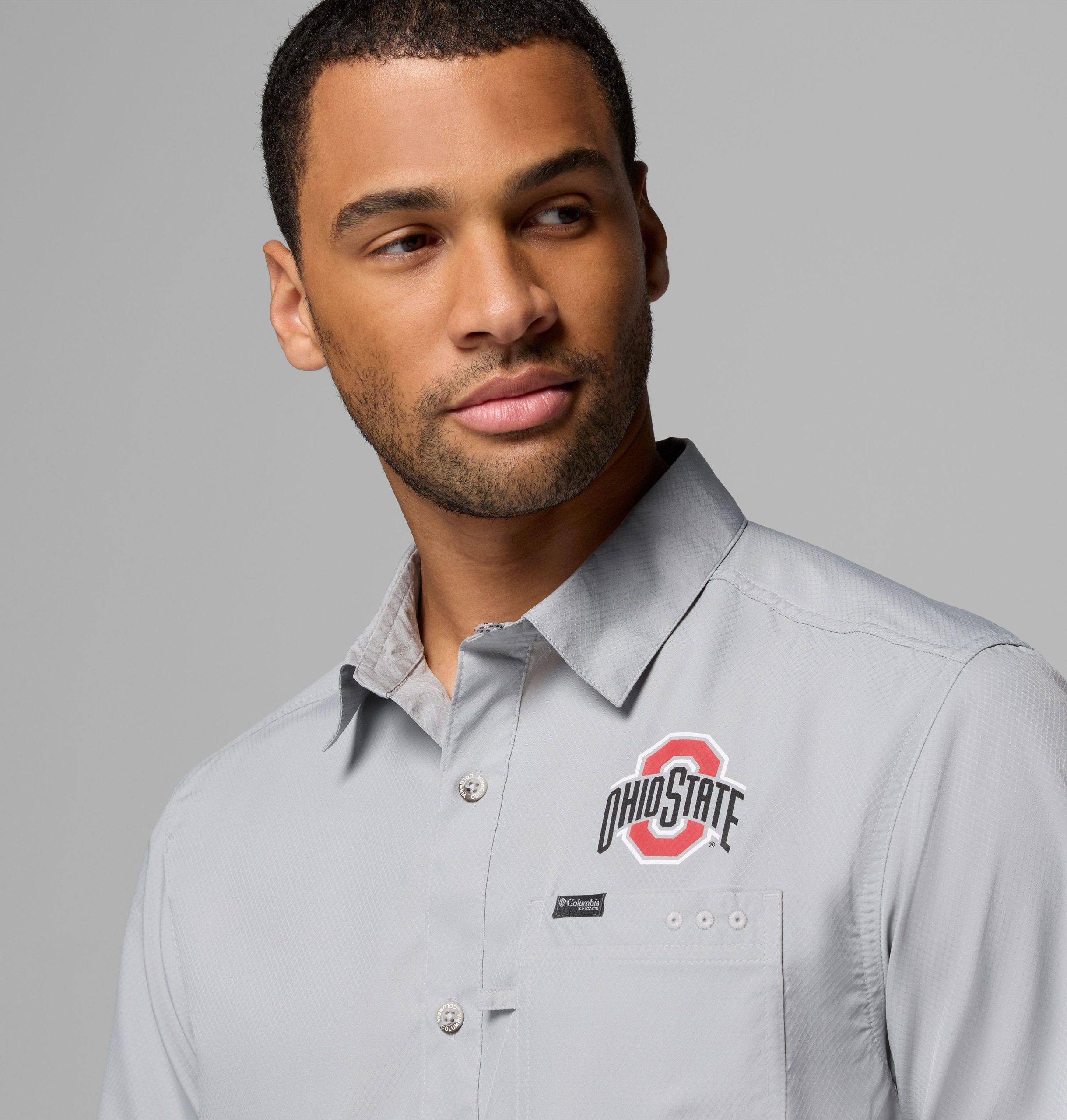 herre collegiate pfg slack tide camp-skjorte – ohio state