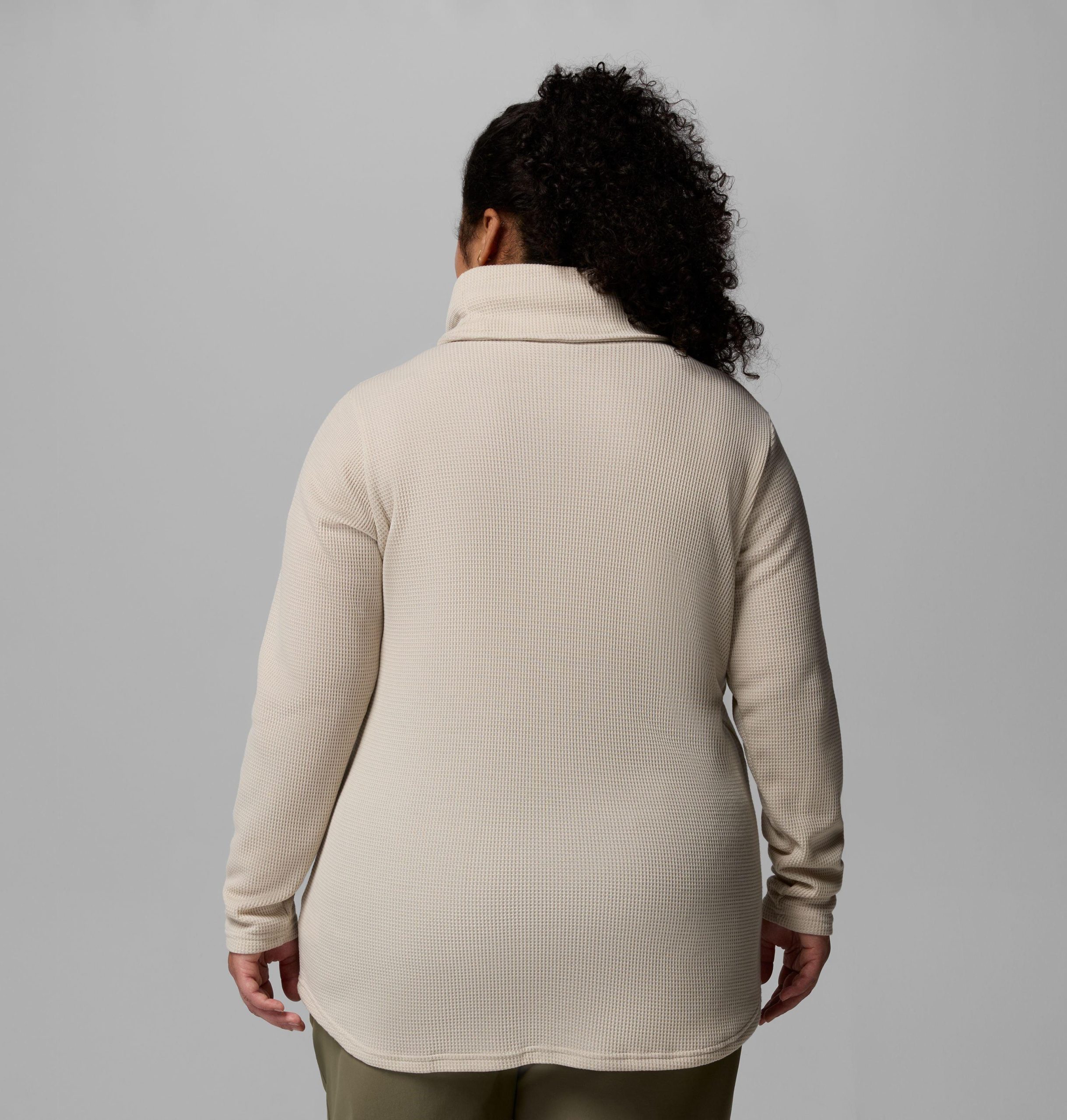 dame holly hideaway vaffelpullover med krage – plus size
