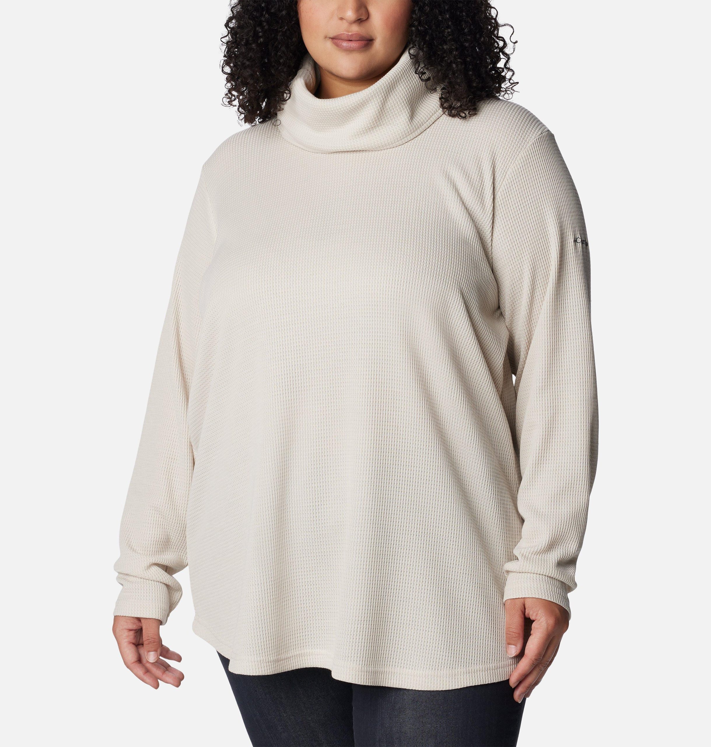 dame holly hideaway vaffelpullover med krage – plus size