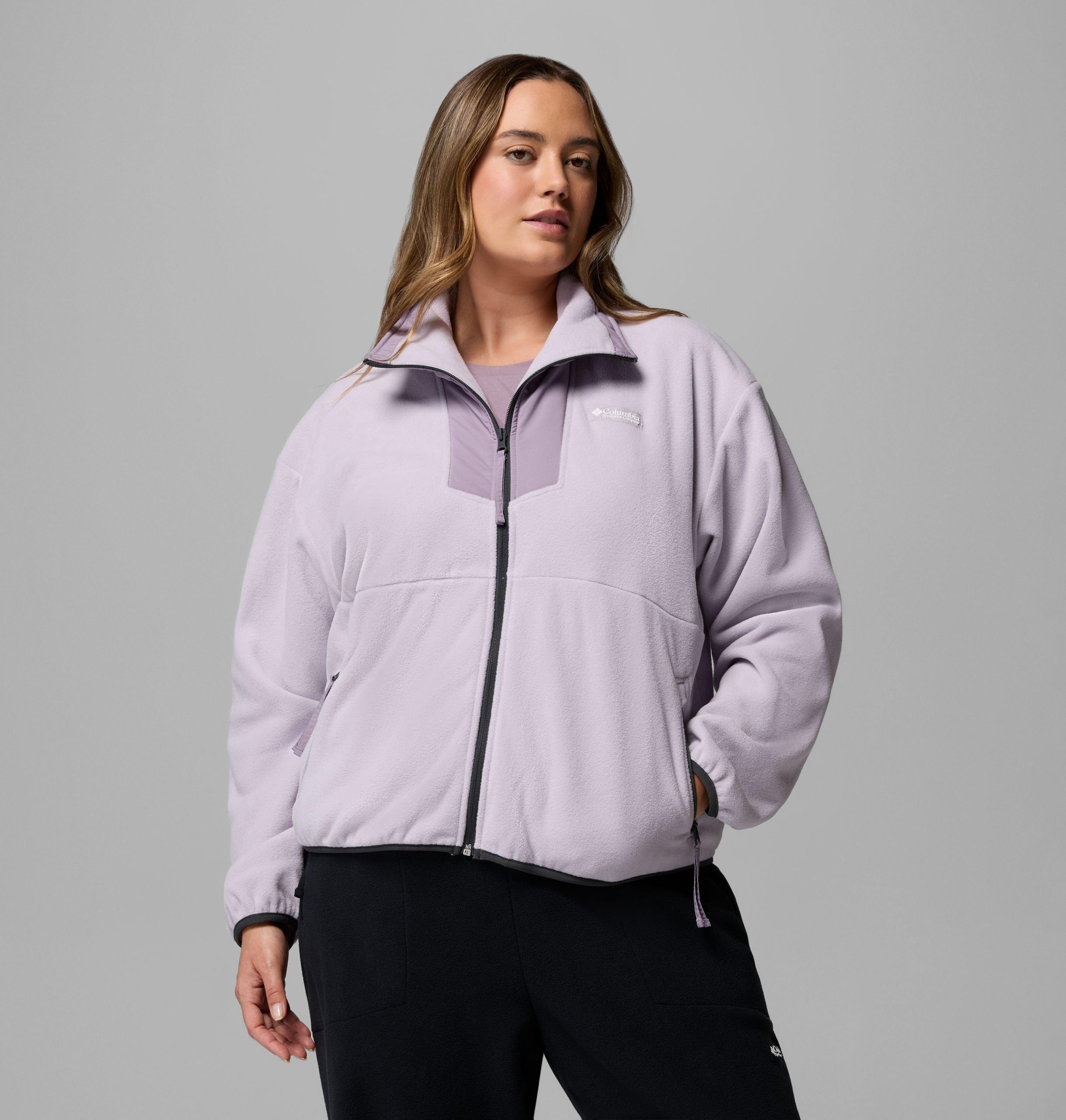 dame sequoia grove full zip fleece – plus size