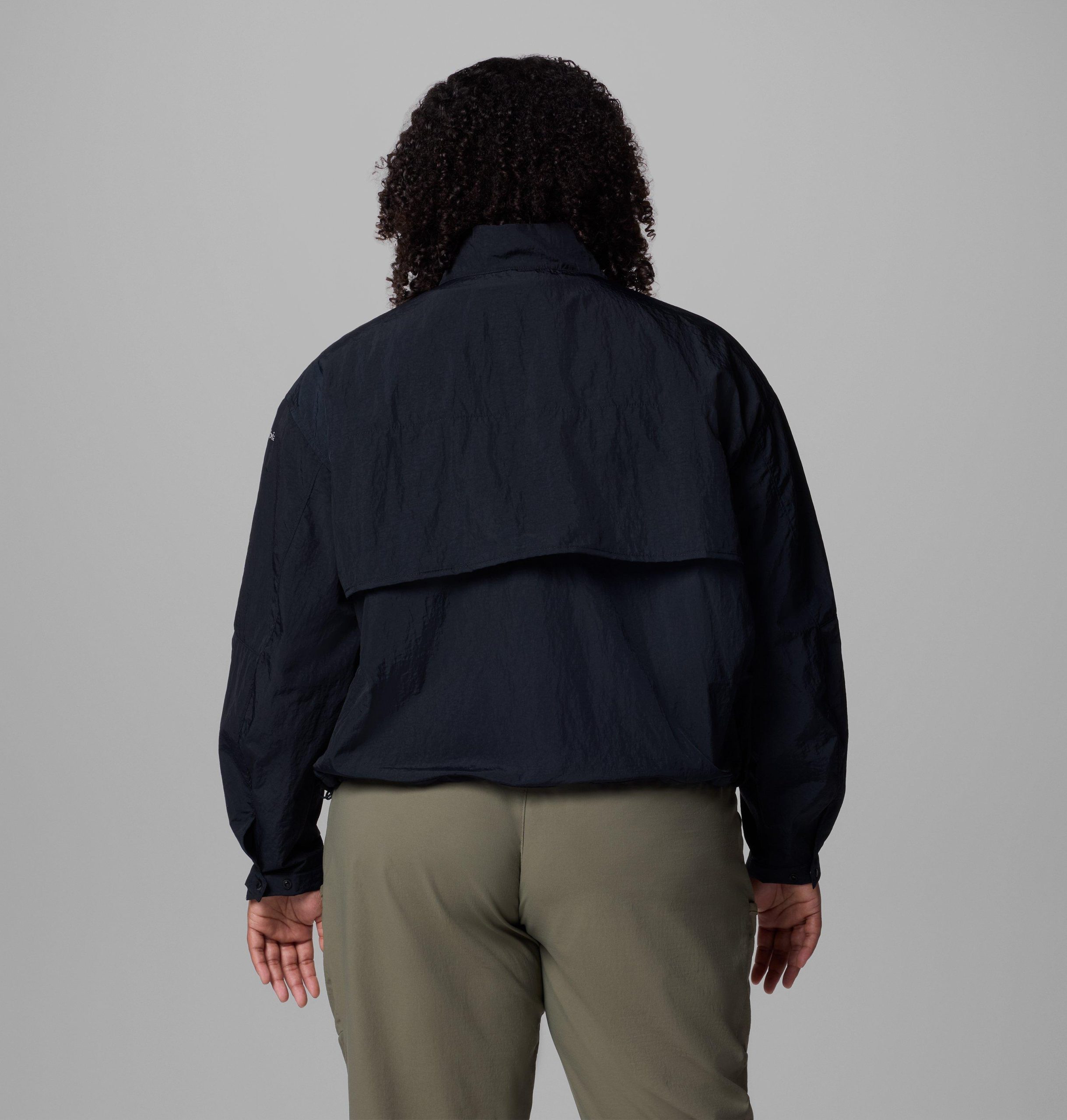dame paracute cropped cargo windbreaker – plus size