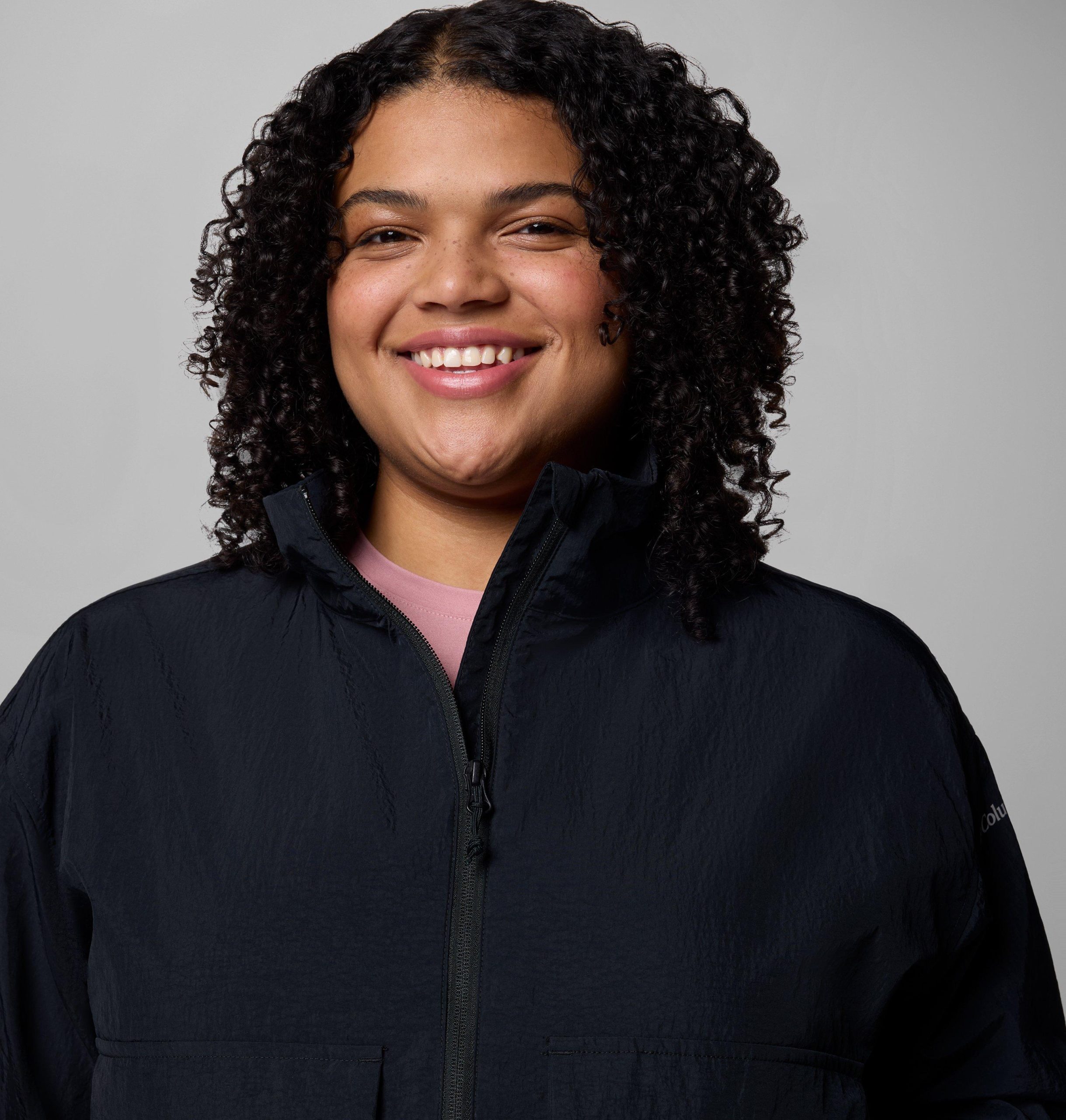dame paracute cropped cargo windbreaker – plus size
