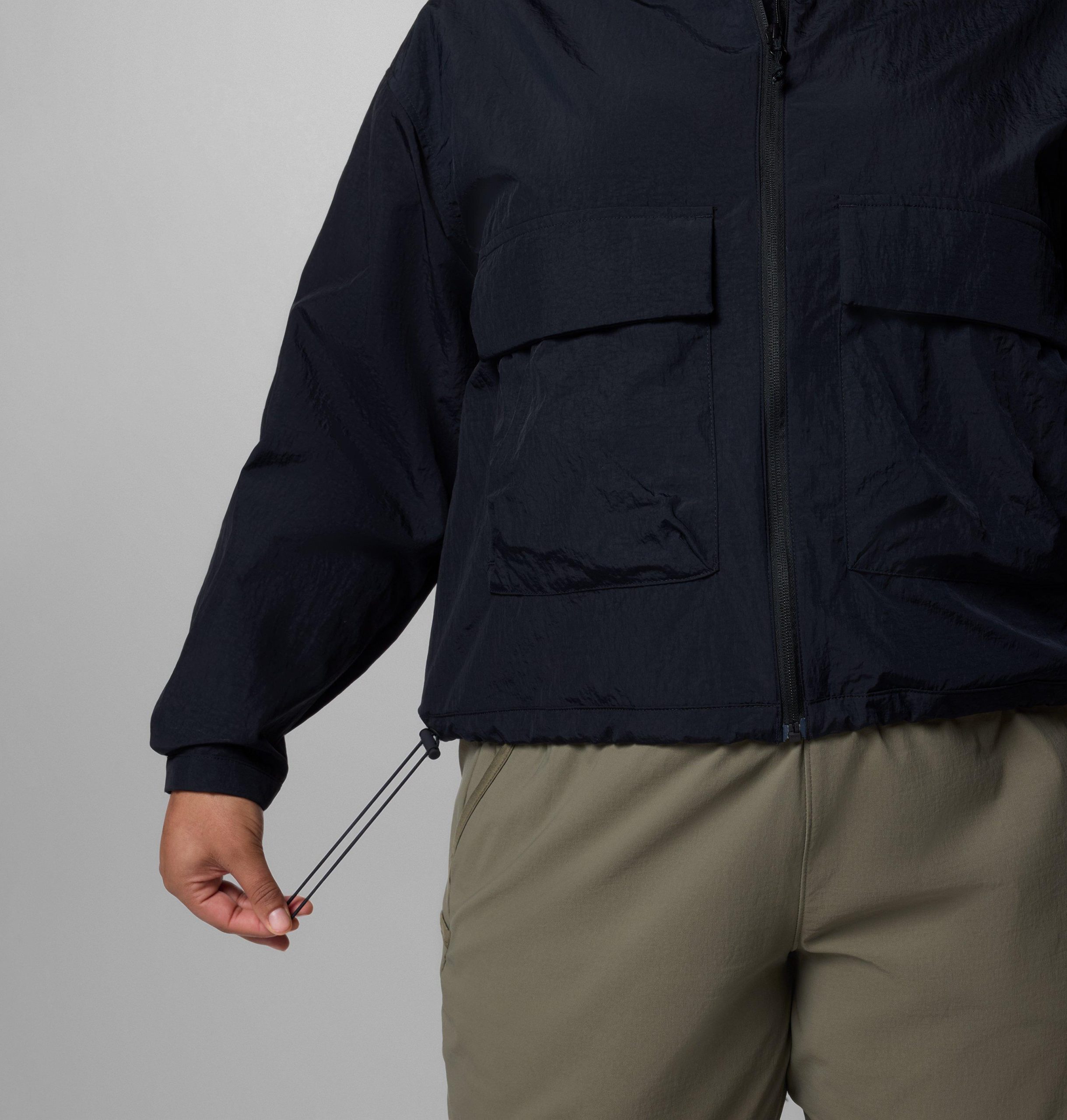 dame paracute cropped cargo windbreaker – plus size