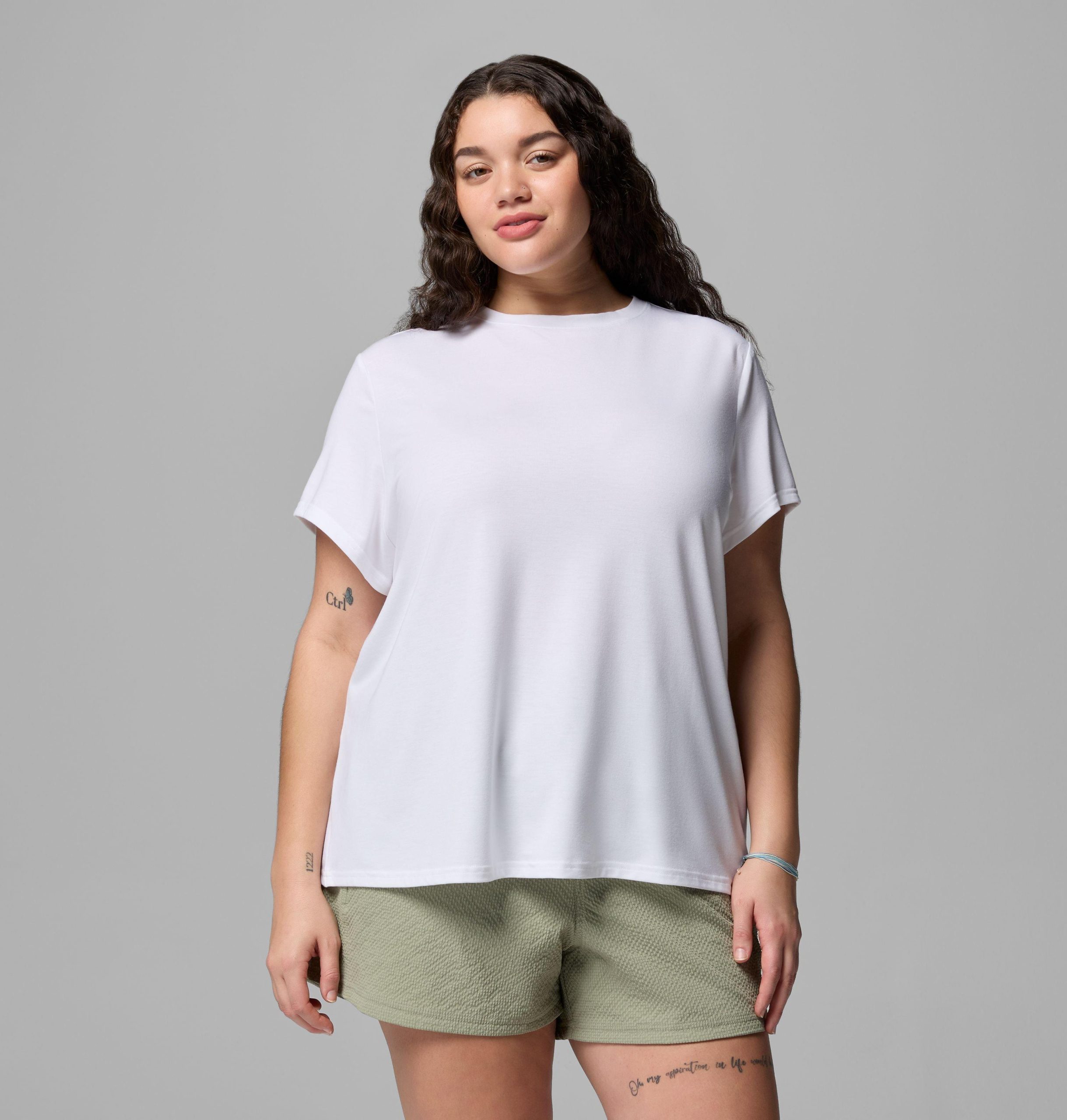 dame csc myk stretch kortermet t-skjorte – plus size