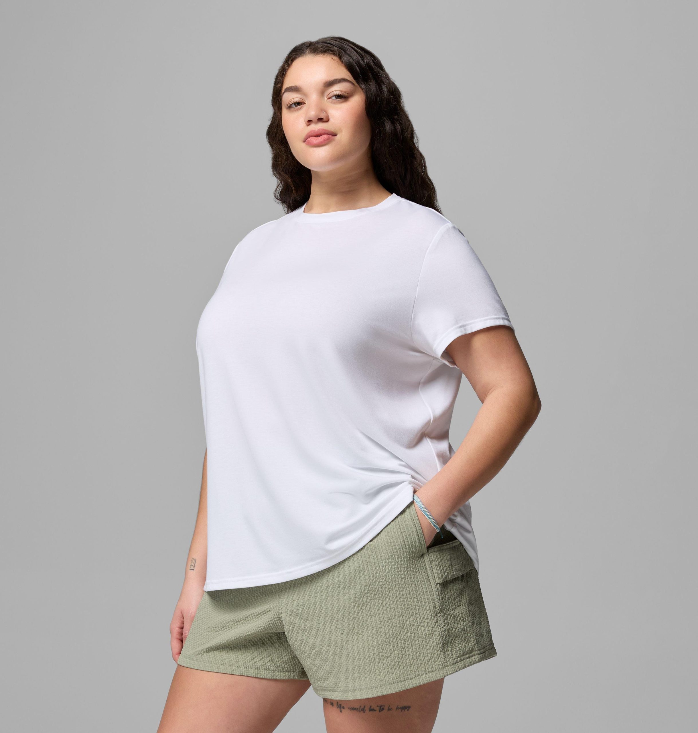 dame csc myk stretch kortermet t-skjorte – plus size