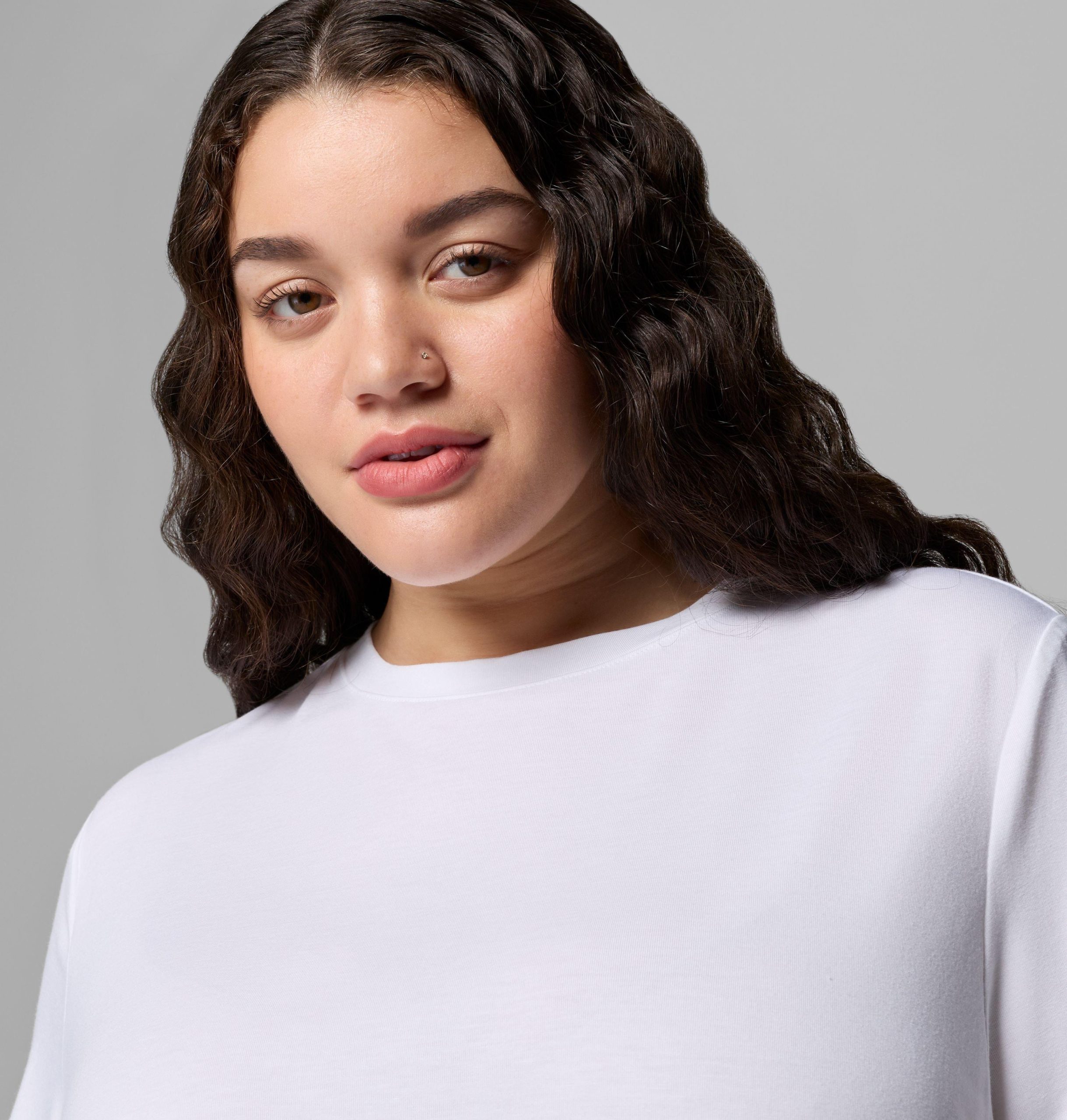 dame csc myk stretch kortermet t-skjorte – plus size