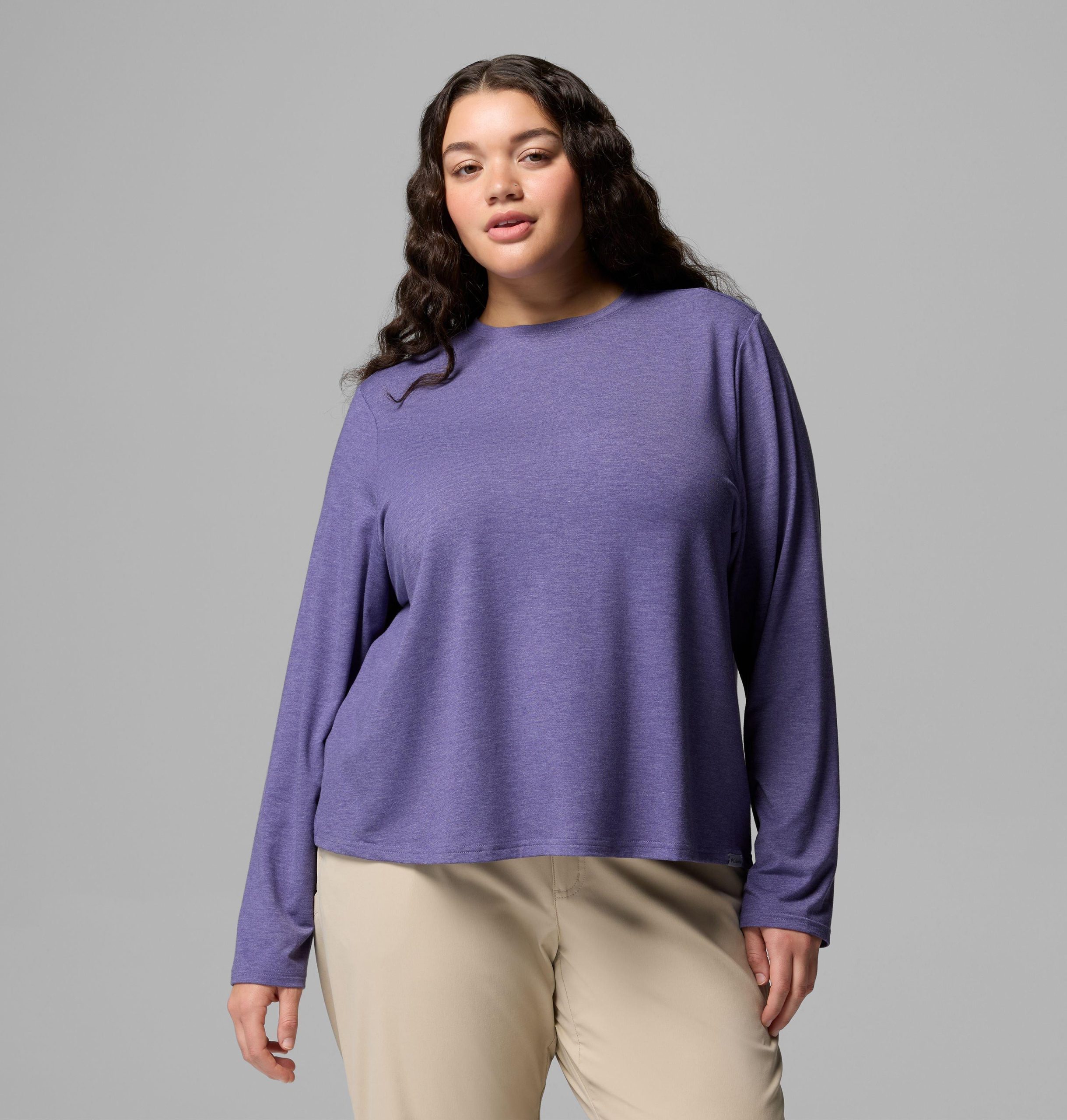dame csc myk stretch langermet t-skjorte – plus size