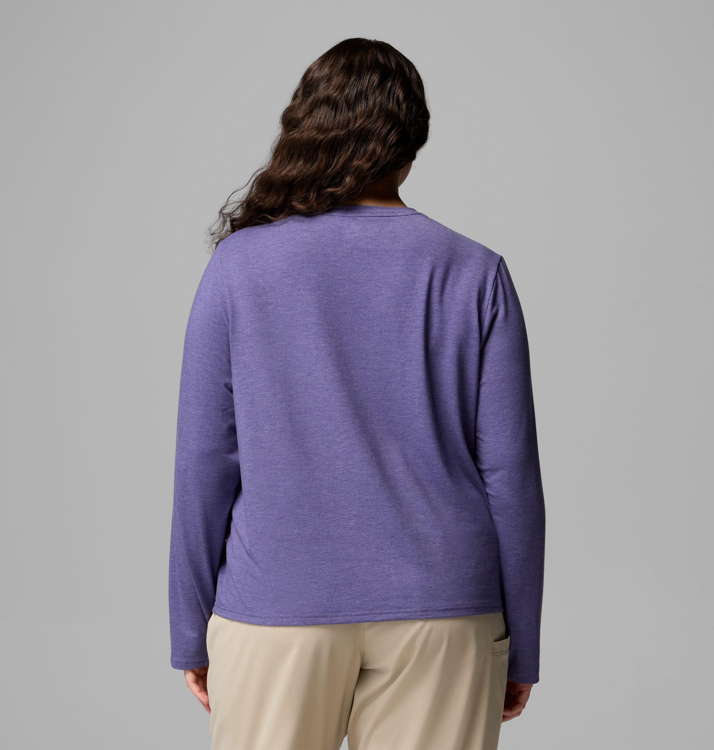 dame csc myk stretch langermet t-skjorte – plus size