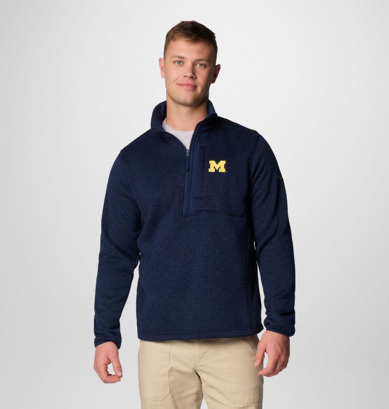 herre college genser weather fleece half zip genser – michigan
