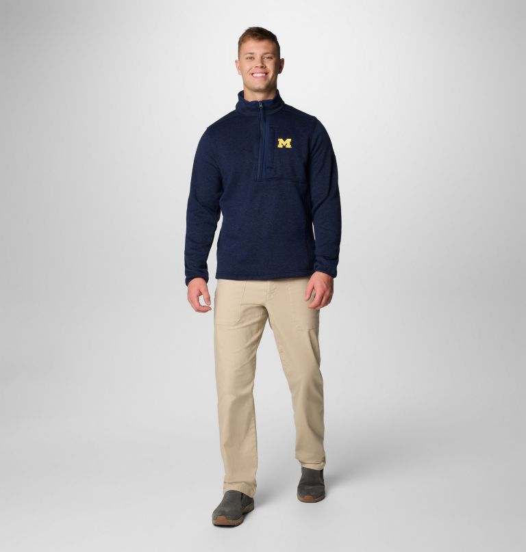 herre college genser weather fleece half zip genser – michigan