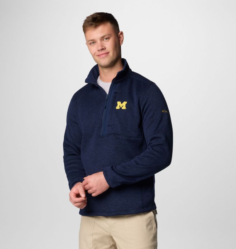 herre college genser weather fleece half zip genser – michigan