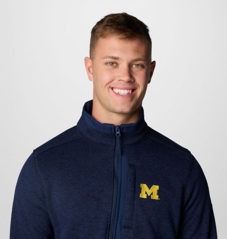 herre college genser weather fleece half zip genser – michigan