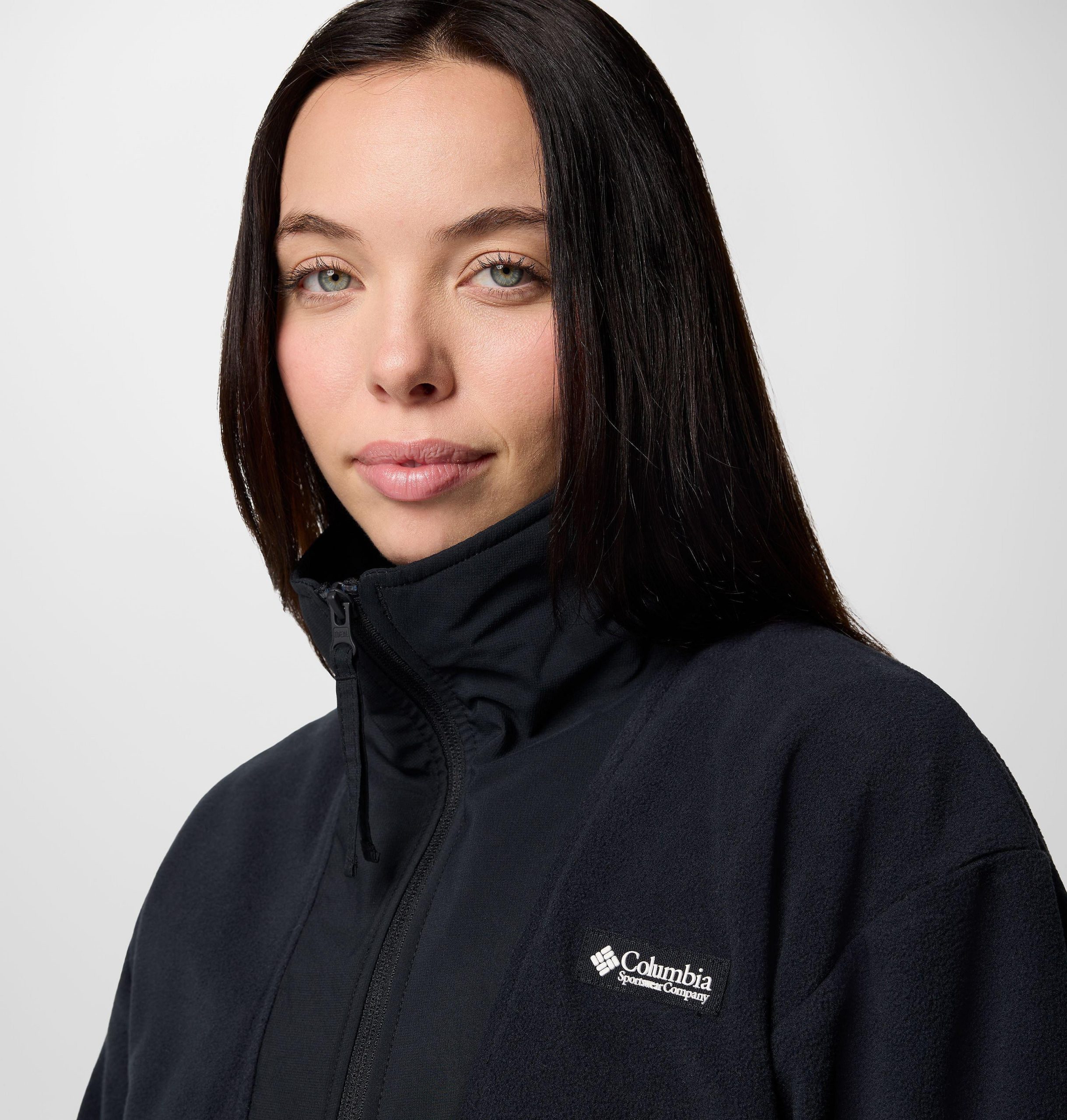 dame sequoia grove fleece med halv glidelås