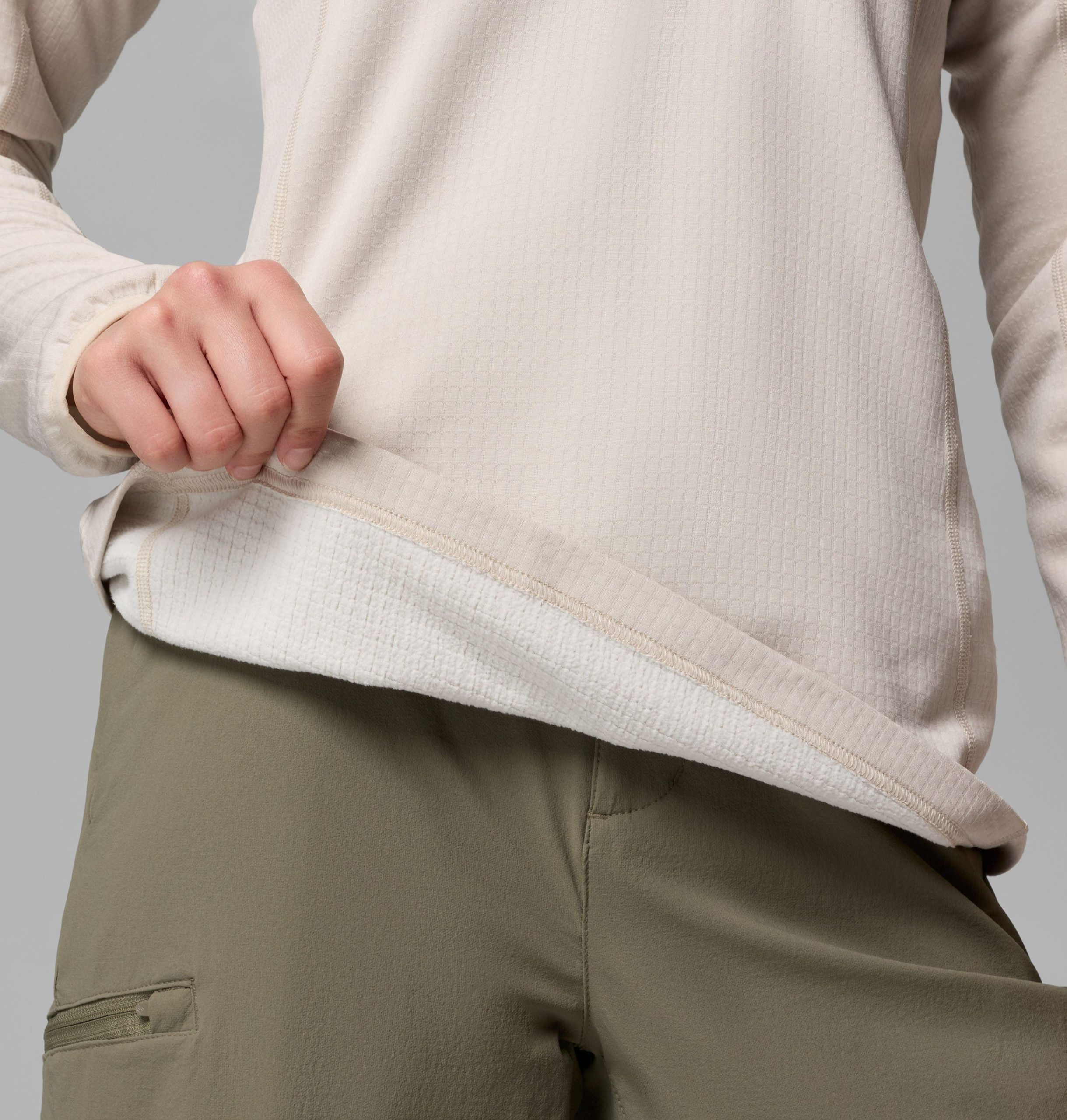 dame essential hike grid fleece half zip jakke