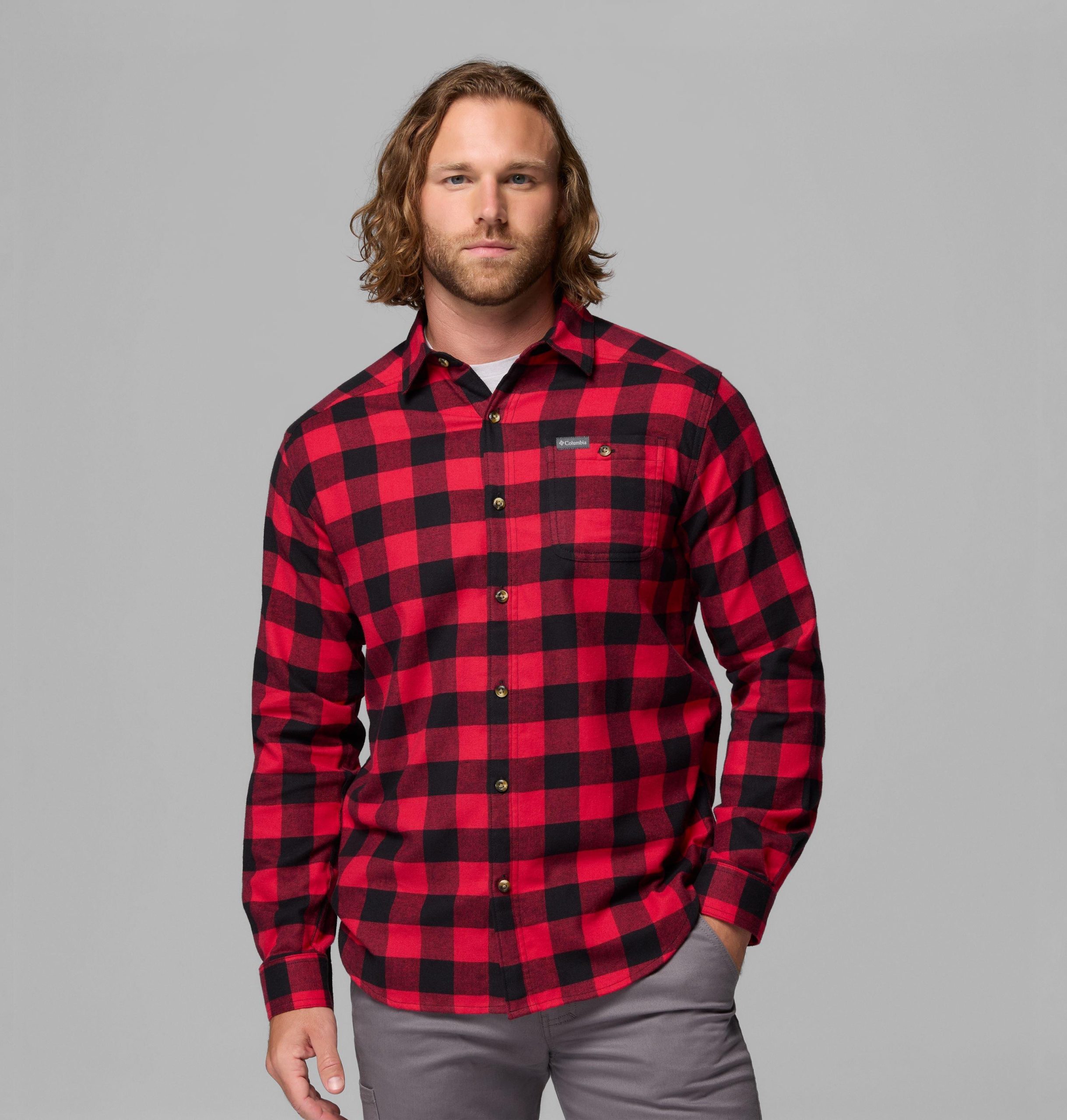 herre cornell woods flanellskjorte med lange ermer
