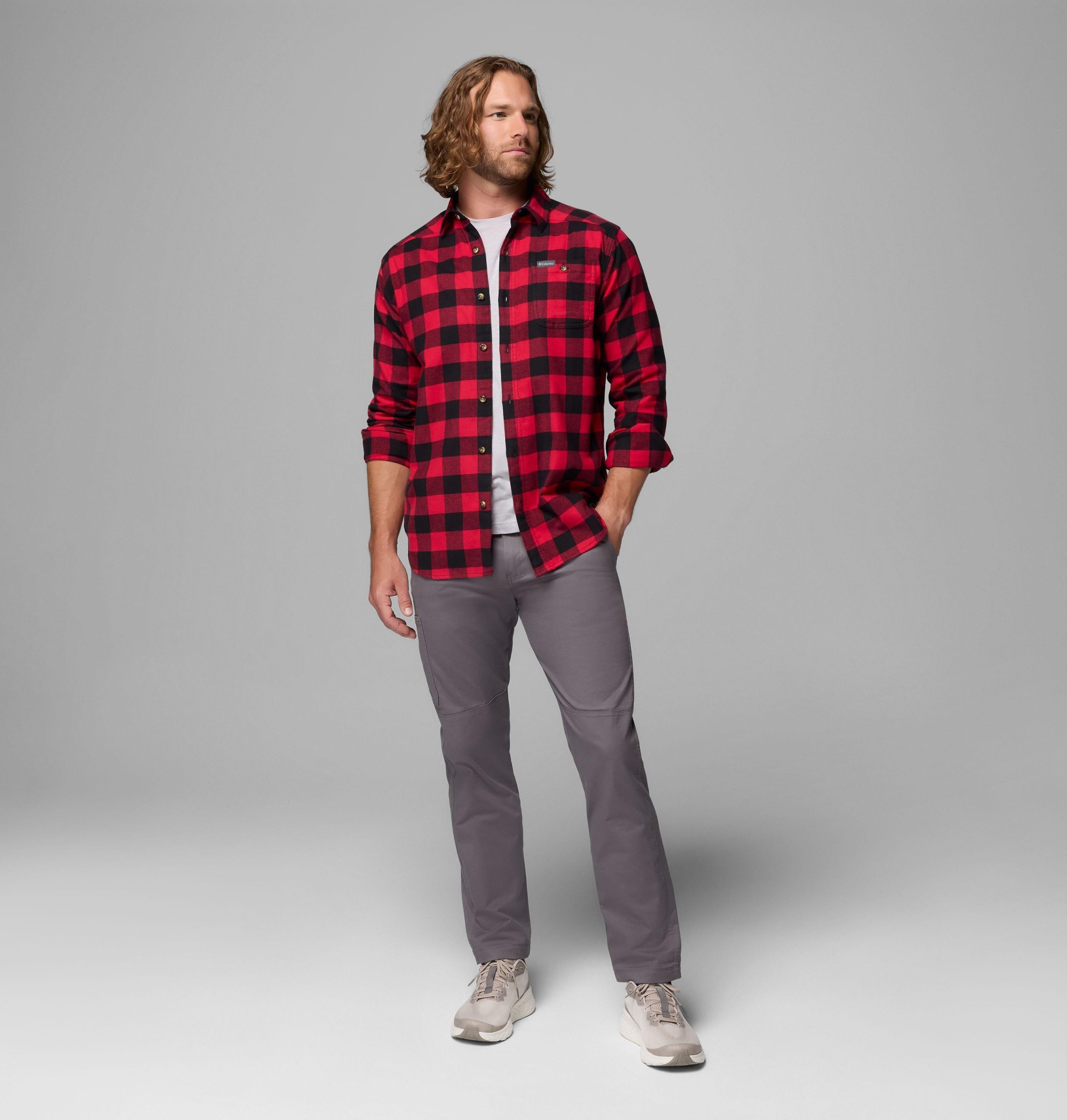 herre cornell woods flanellskjorte med lange ermer