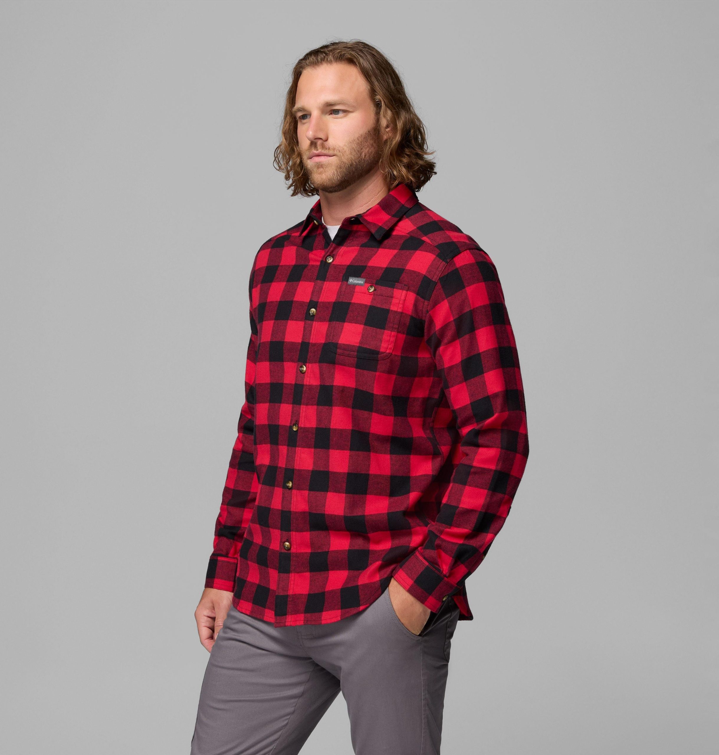 herre cornell woods flanellskjorte med lange ermer