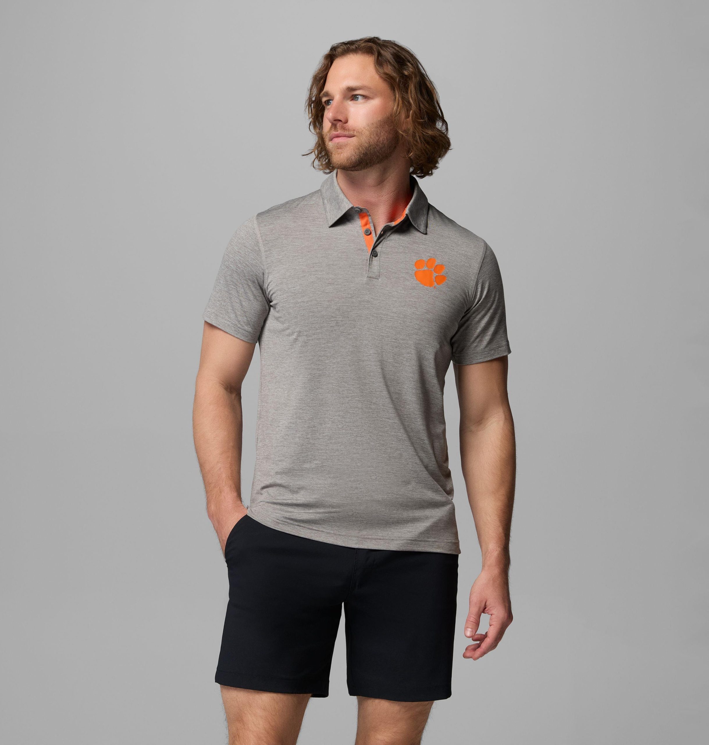 herre collegiate tech trail polo - clemson