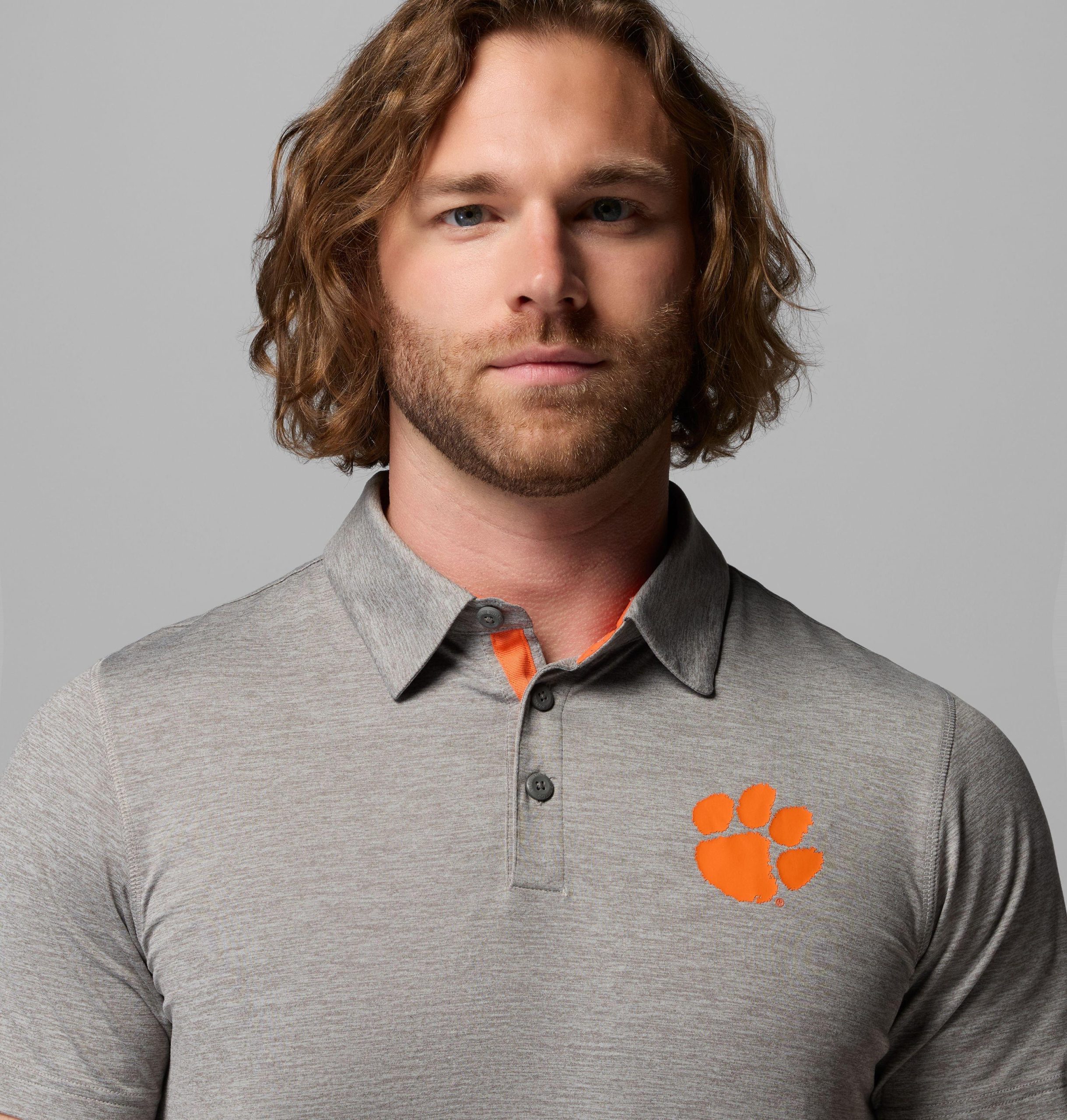 herre collegiate tech trail polo - clemson