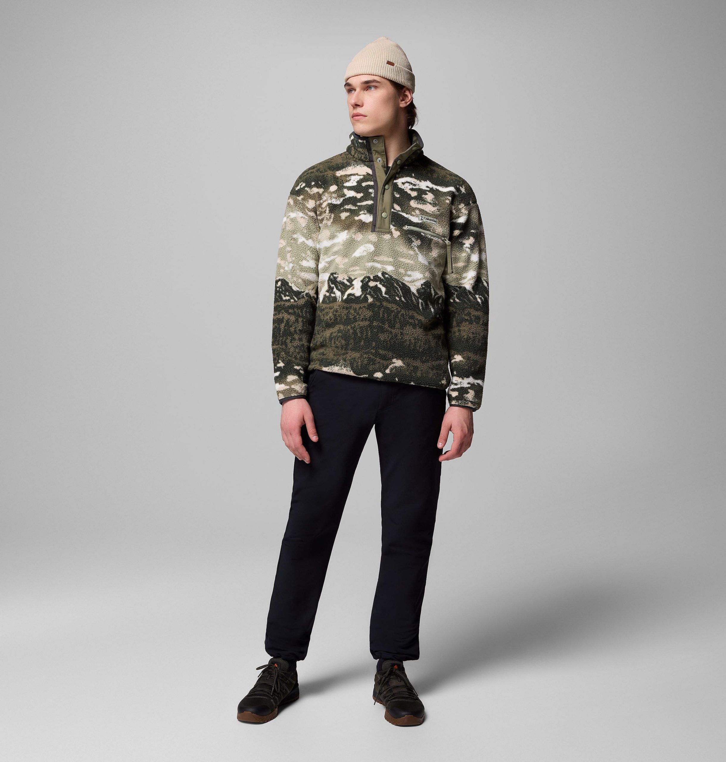 herre helvetia ii printed half snap printed fleece genser