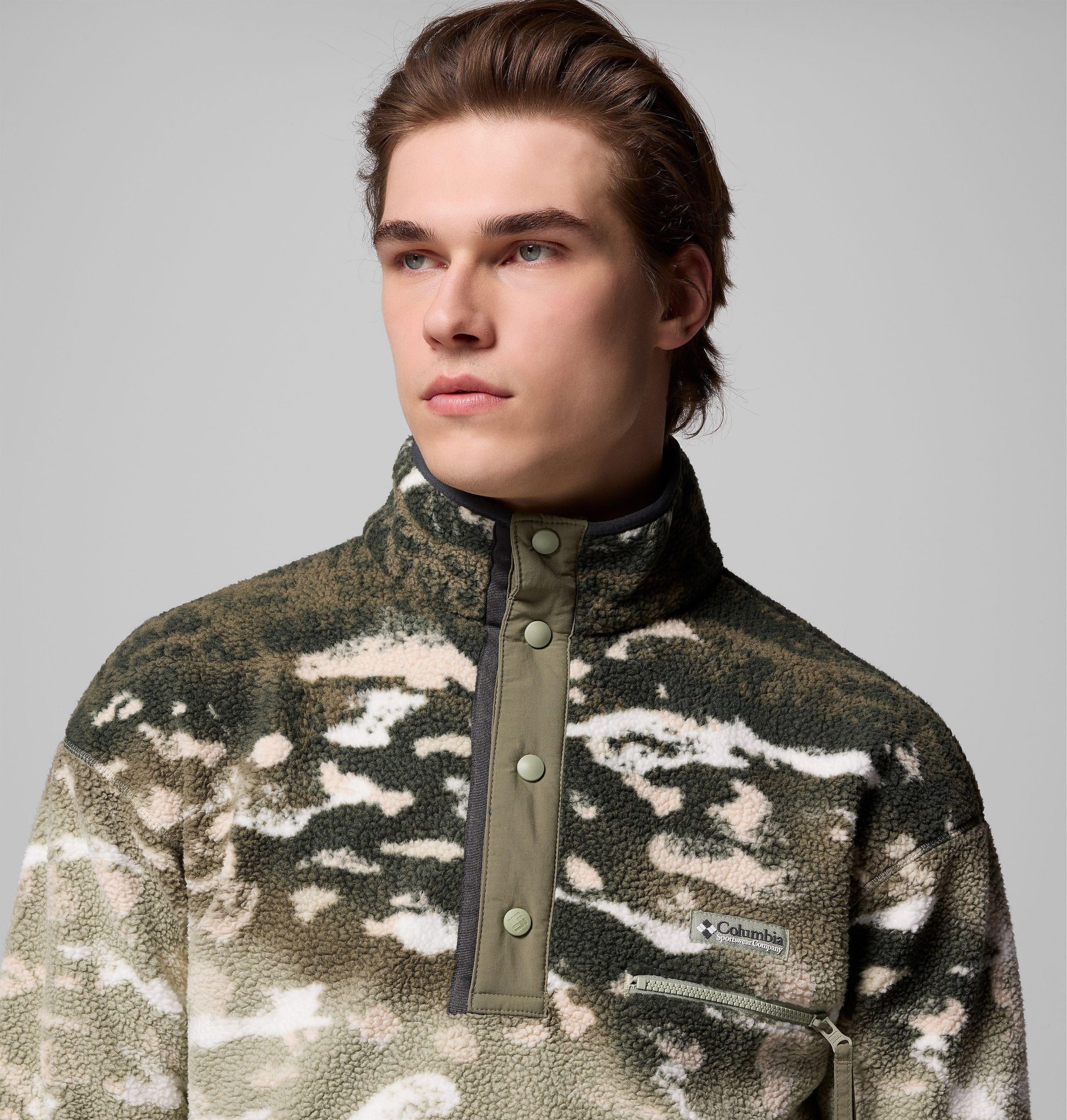 herre helvetia ii printed half snap printed fleece genser