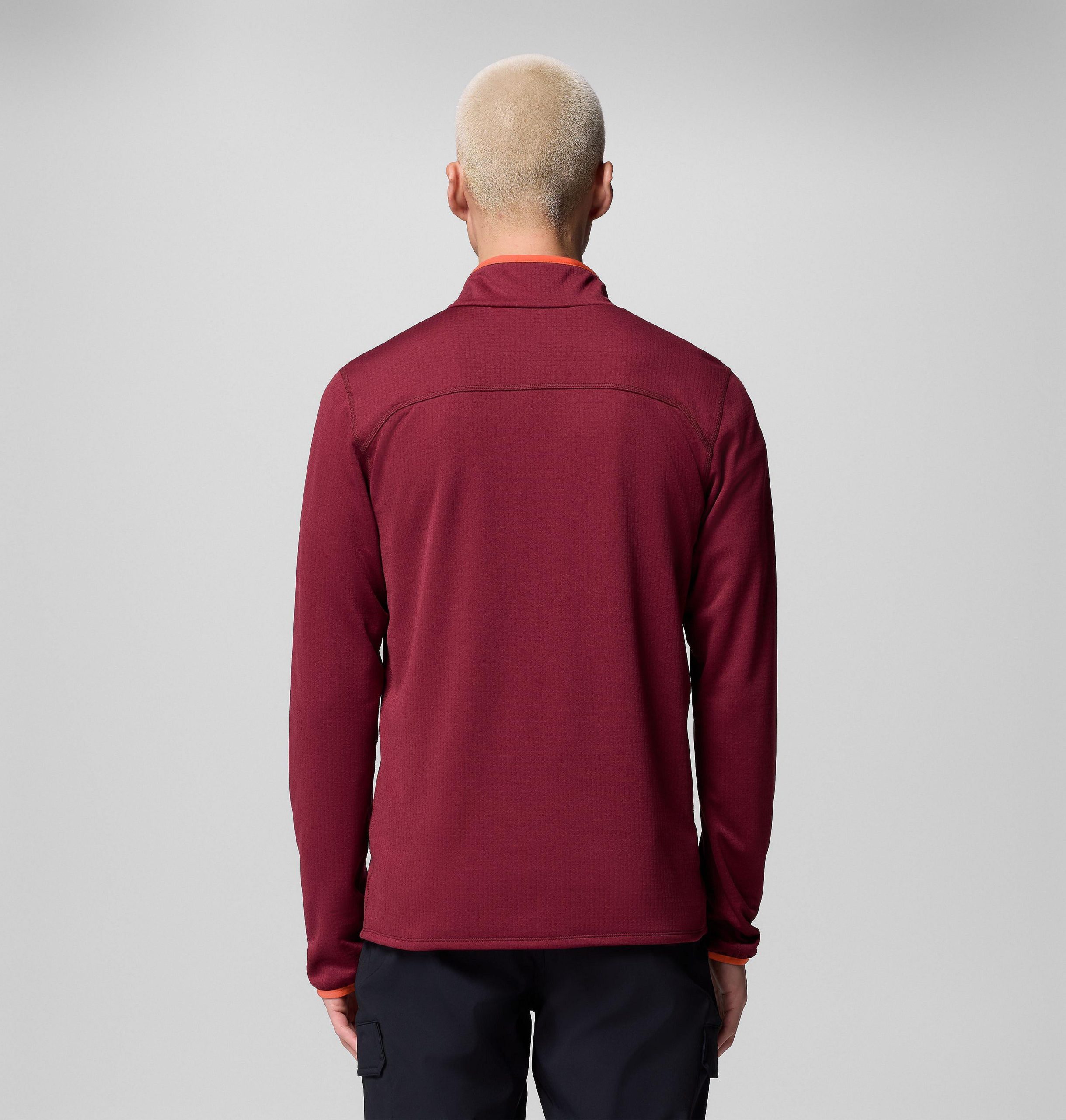 menn essential hike grid fleece half zip pullover