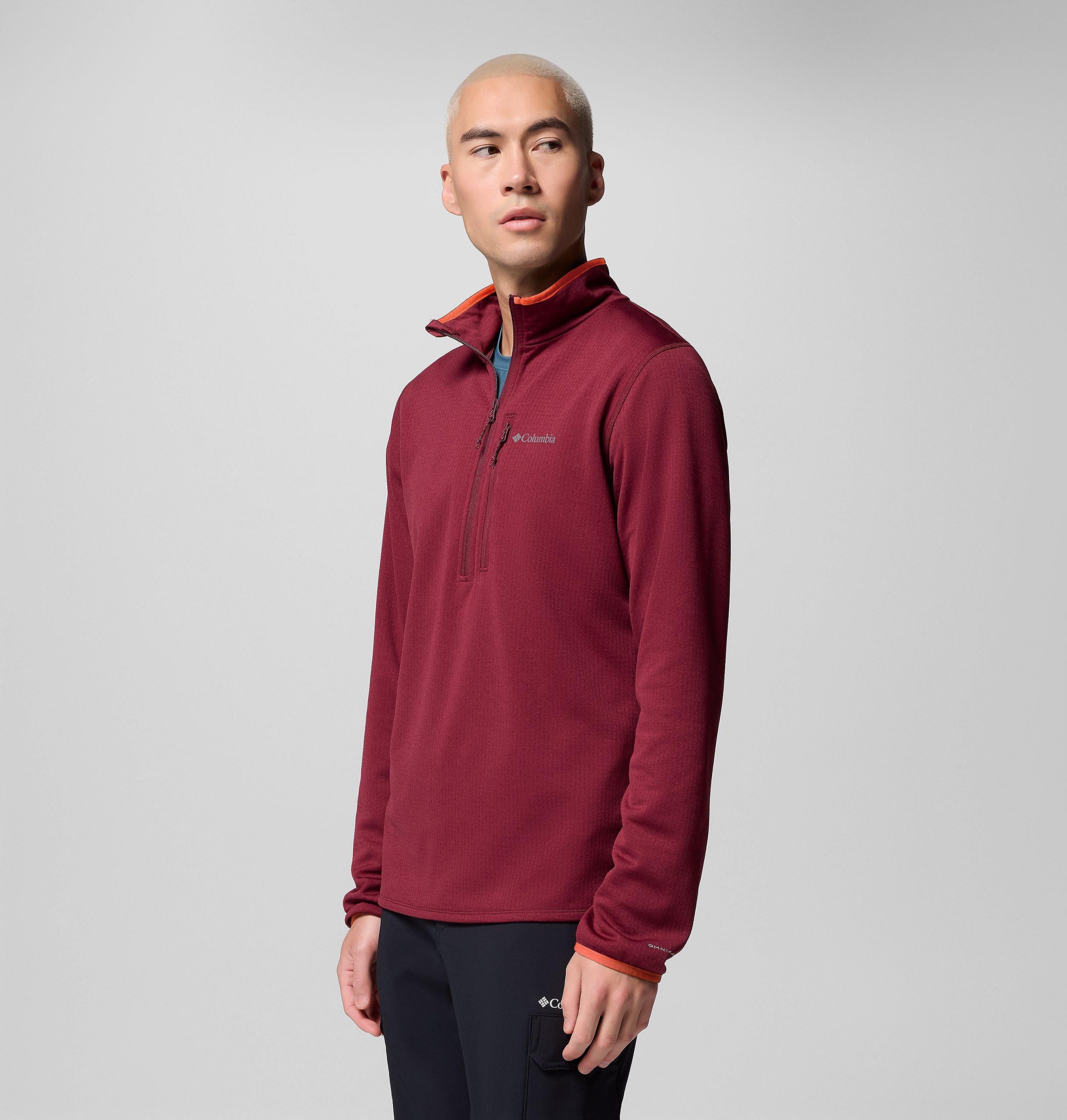 menn essential hike grid fleece half zip pullover