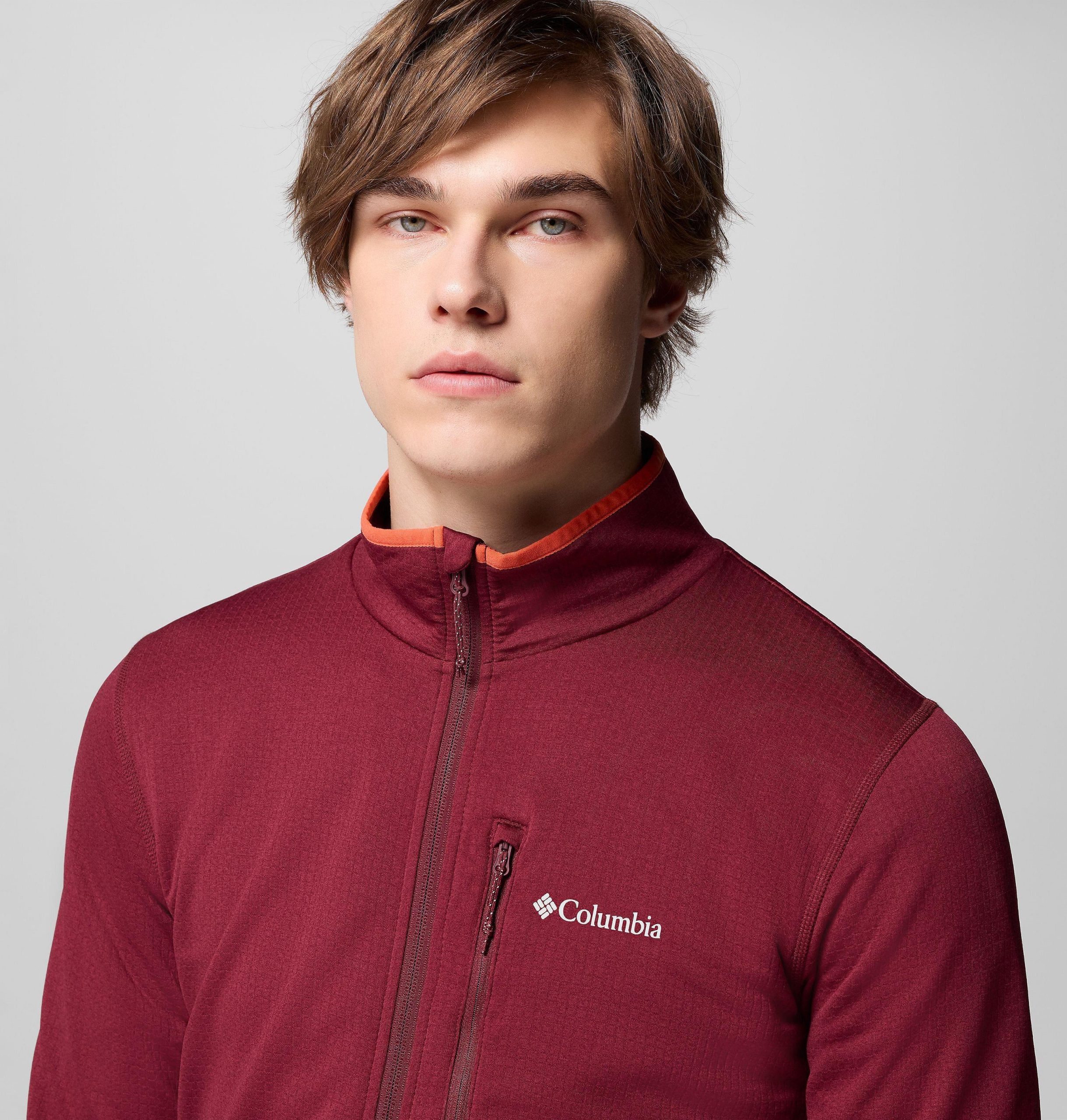 menn essential hike grid fleece full zip jakke