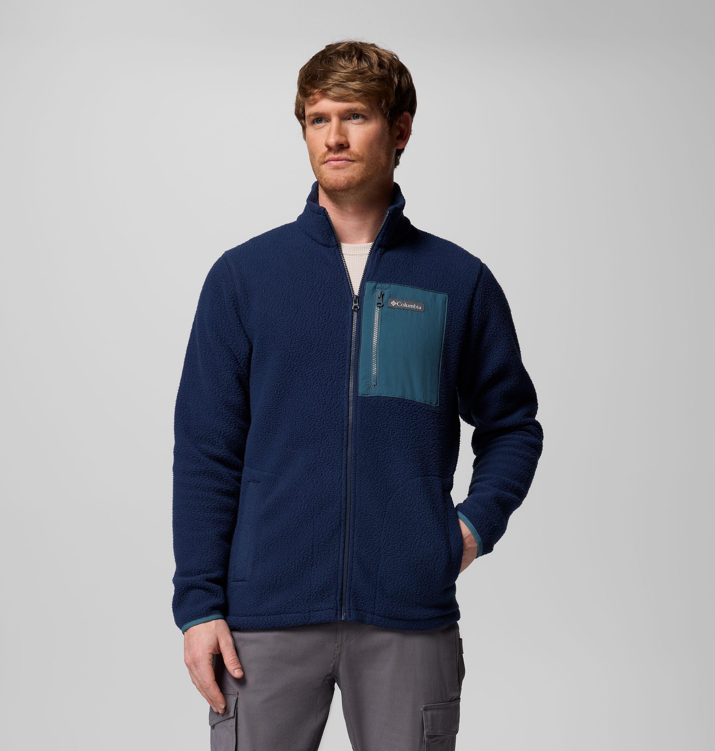 herre jasper ridge pebbled full zip fleece