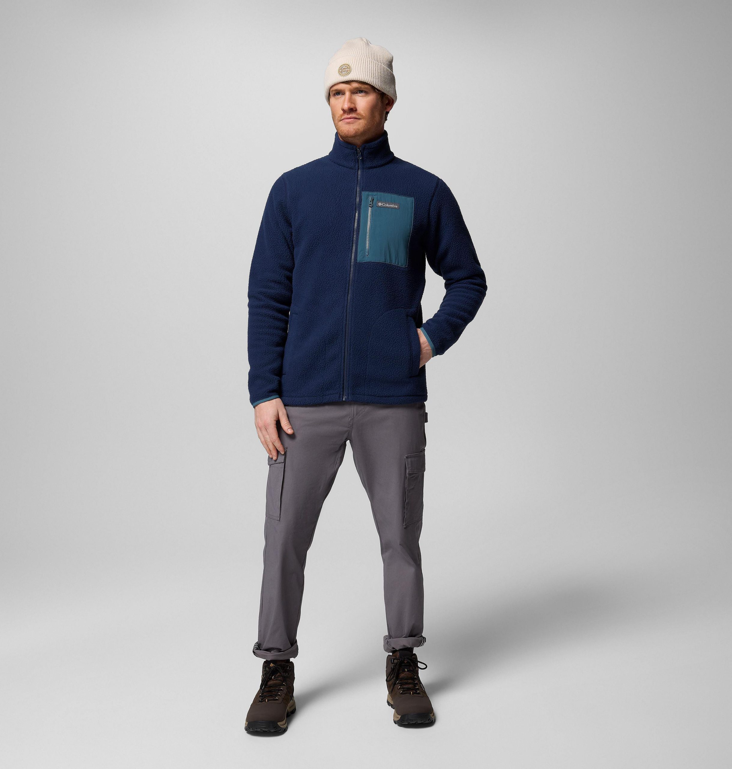 herre jasper ridge pebbled full zip fleece